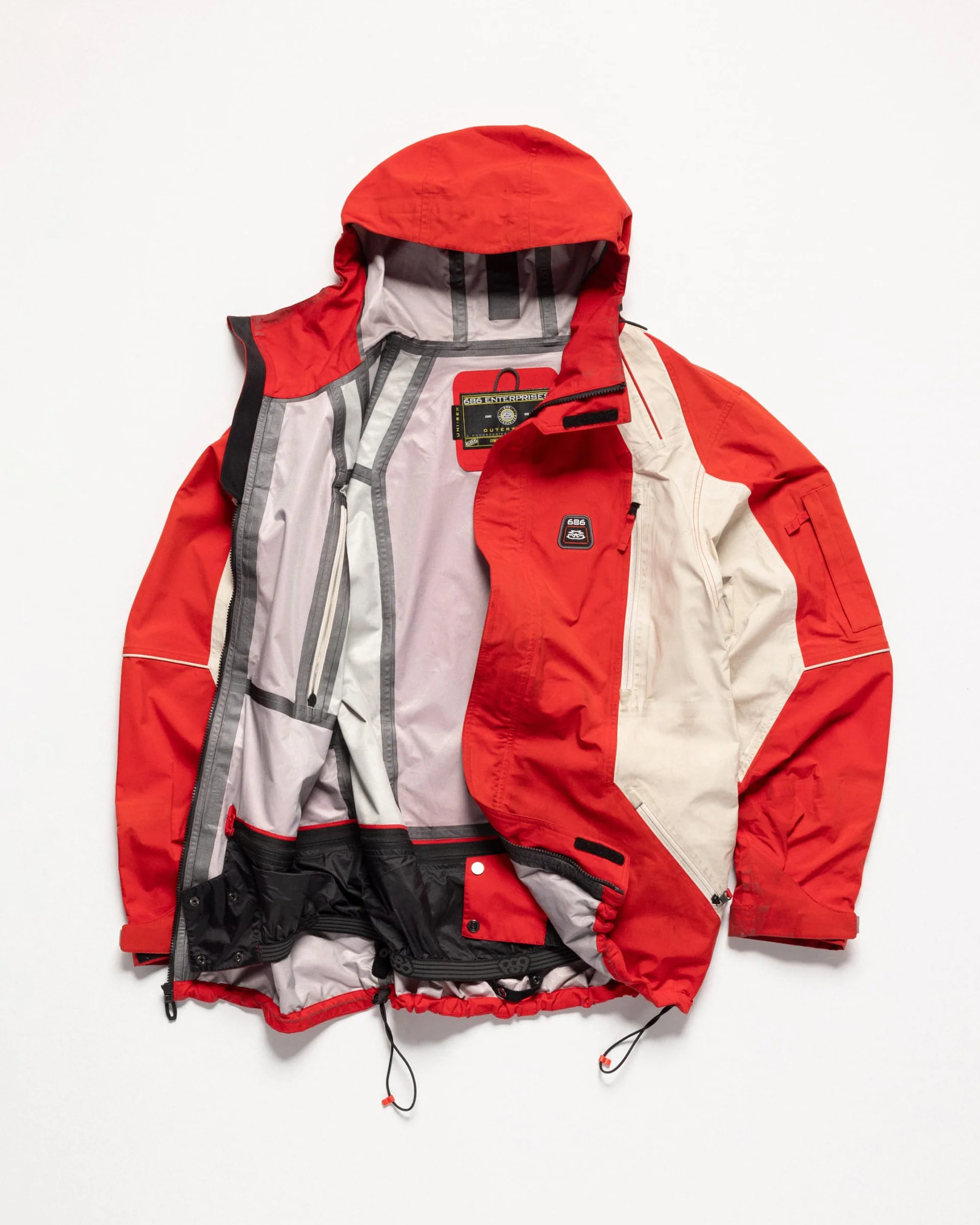 2002 X3 3L Shell Snow Jacket - True Red Colorblock - Image 3