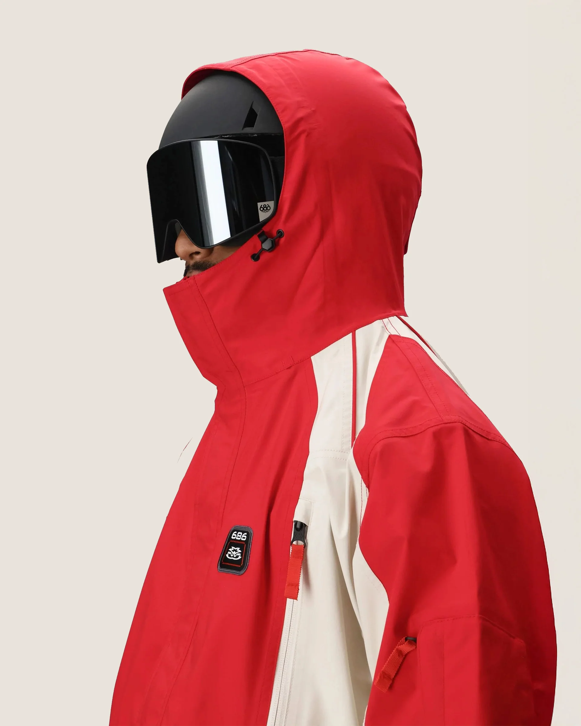 2002 X3 3L Shell Snow Jacket - True Red Colorblock - Image 4