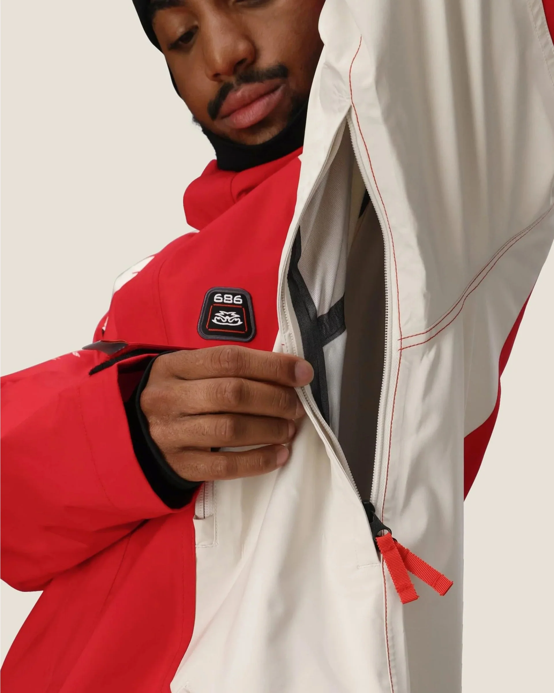 2002 X3 3L Shell Snow Jacket - True Red Colorblock - Image 5