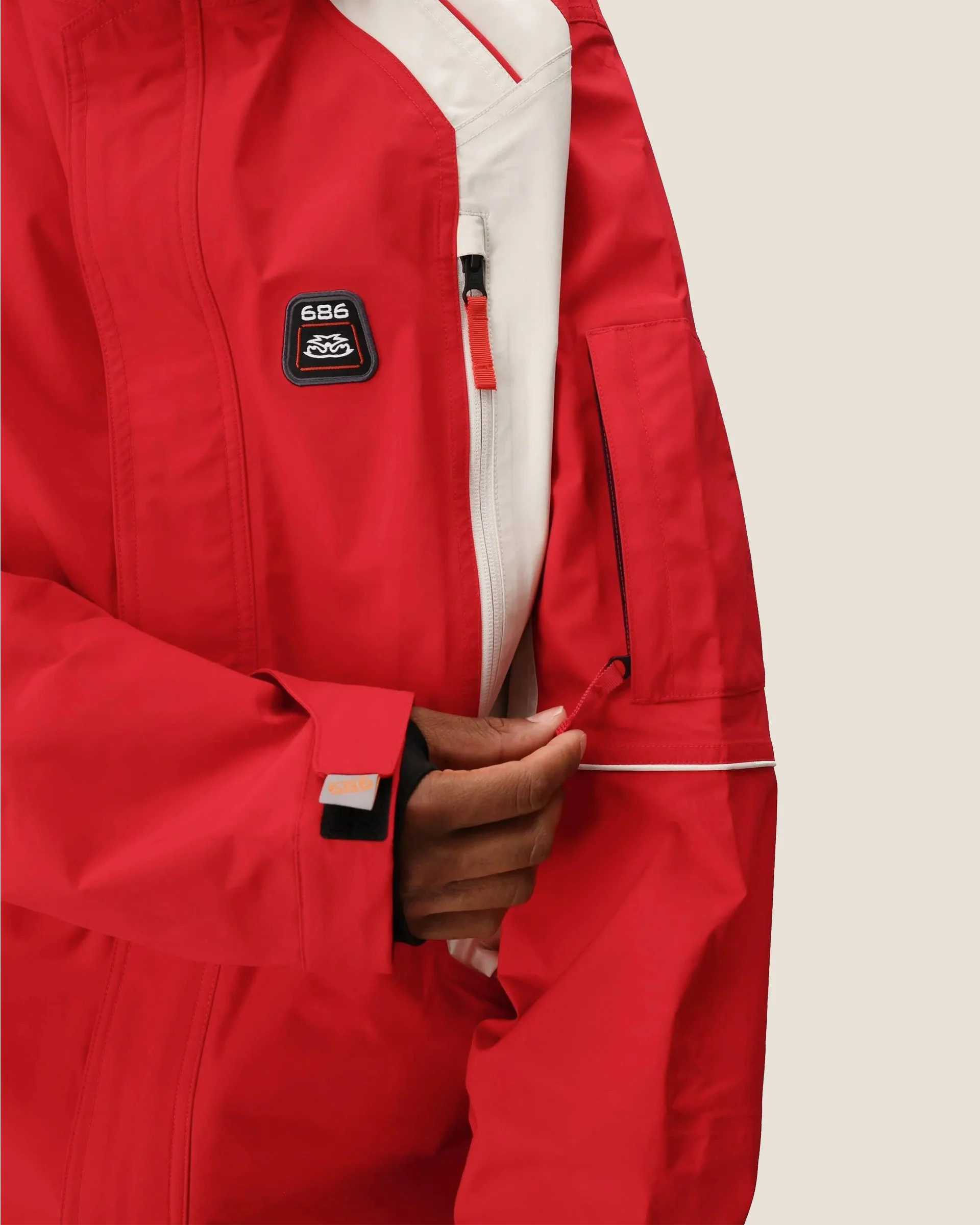 2002 X3 3L Shell Snow Jacket - True Red Colorblock - Image 6