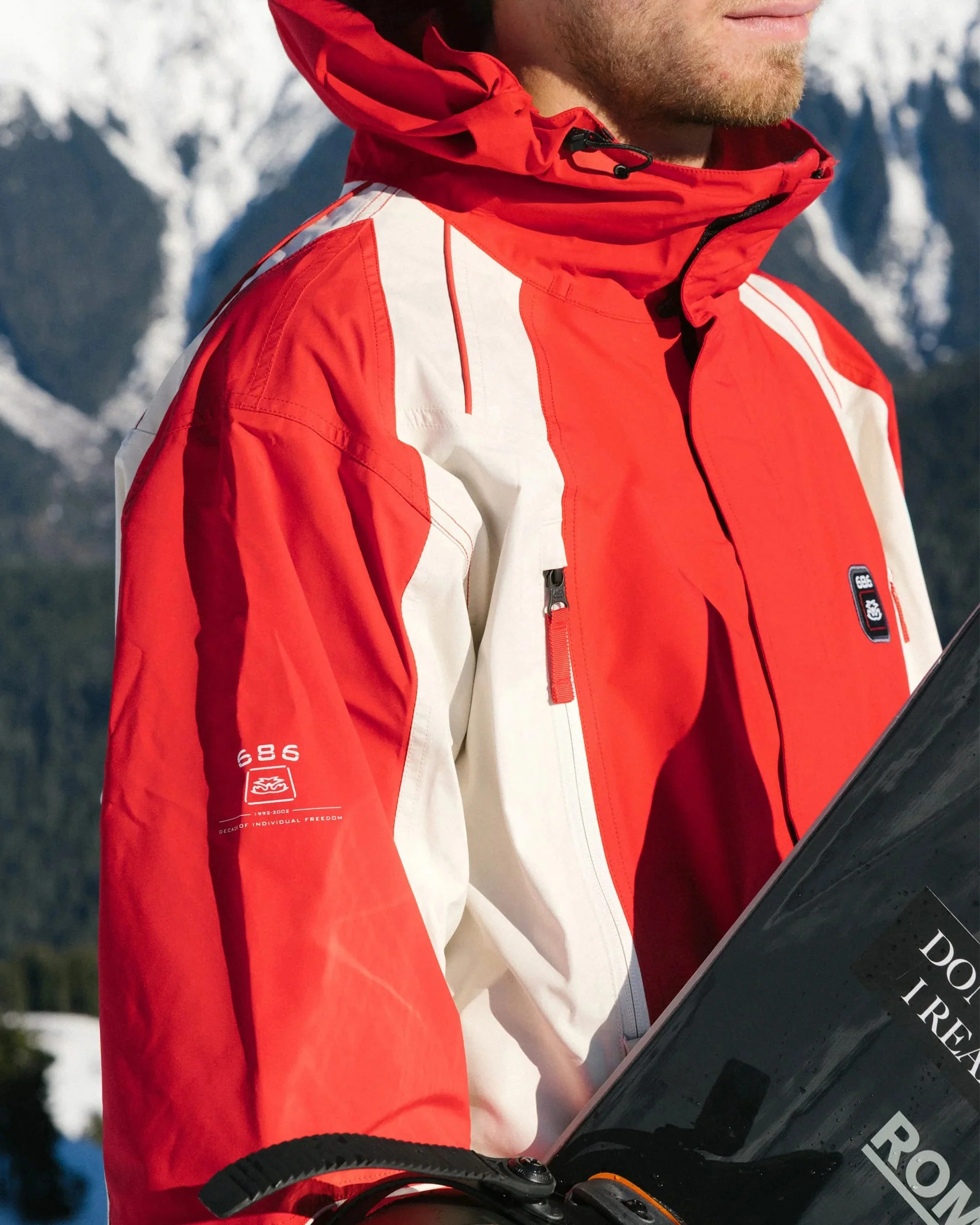 2002 X3 3L Shell Snow Jacket - True Red Colorblock - Image 7