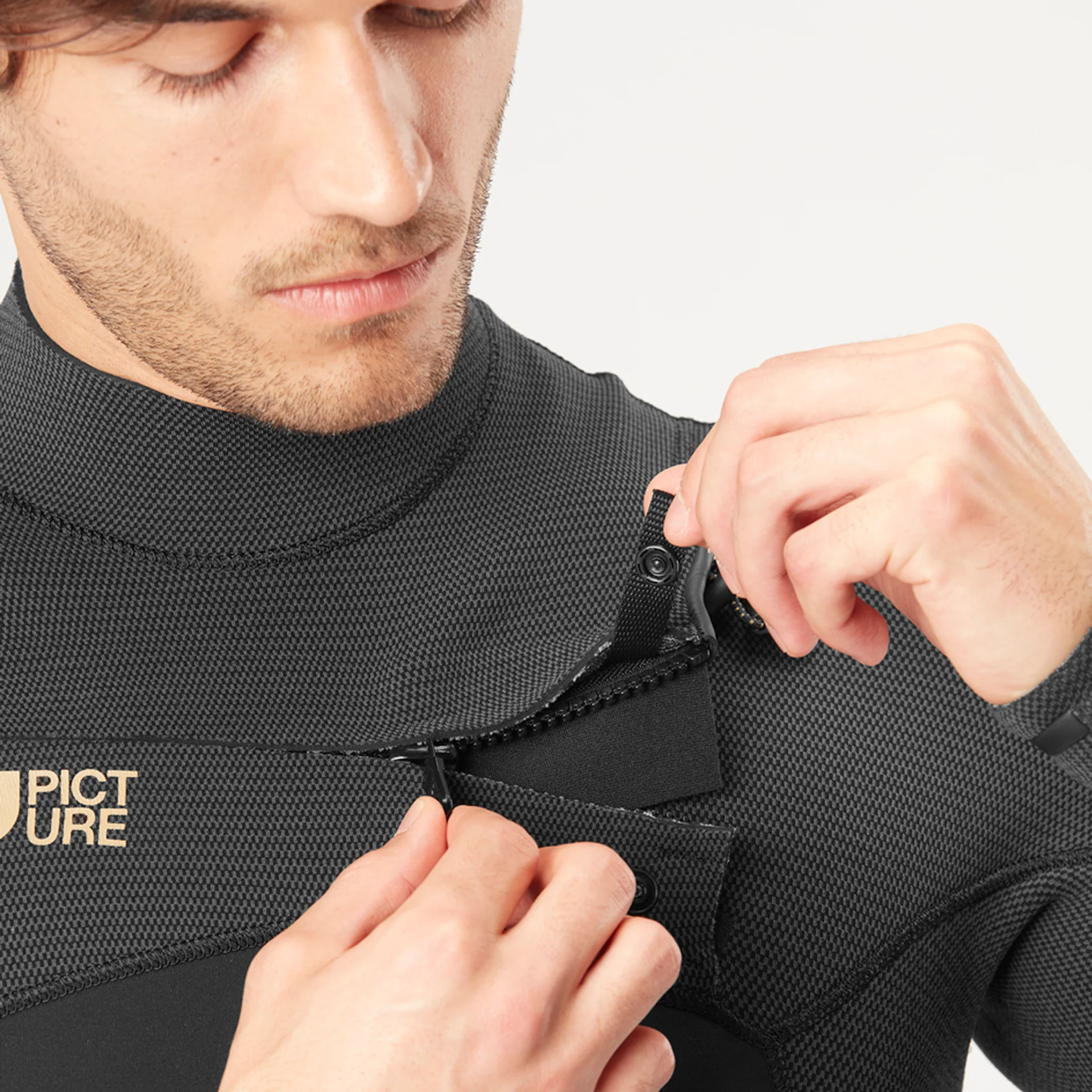 4/3mm Equation Flex Skin Front Chest Zip Fullsuit - Black - Image 4