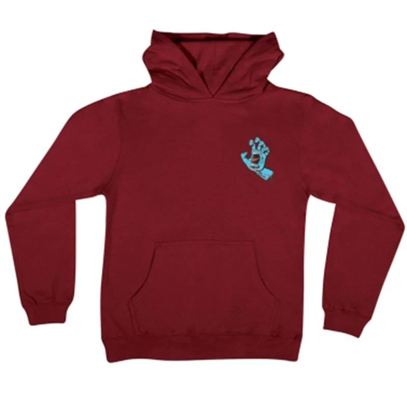 (8-16) Boy's Screaming Hand Pullover Hoodie - Maroon - Image 2