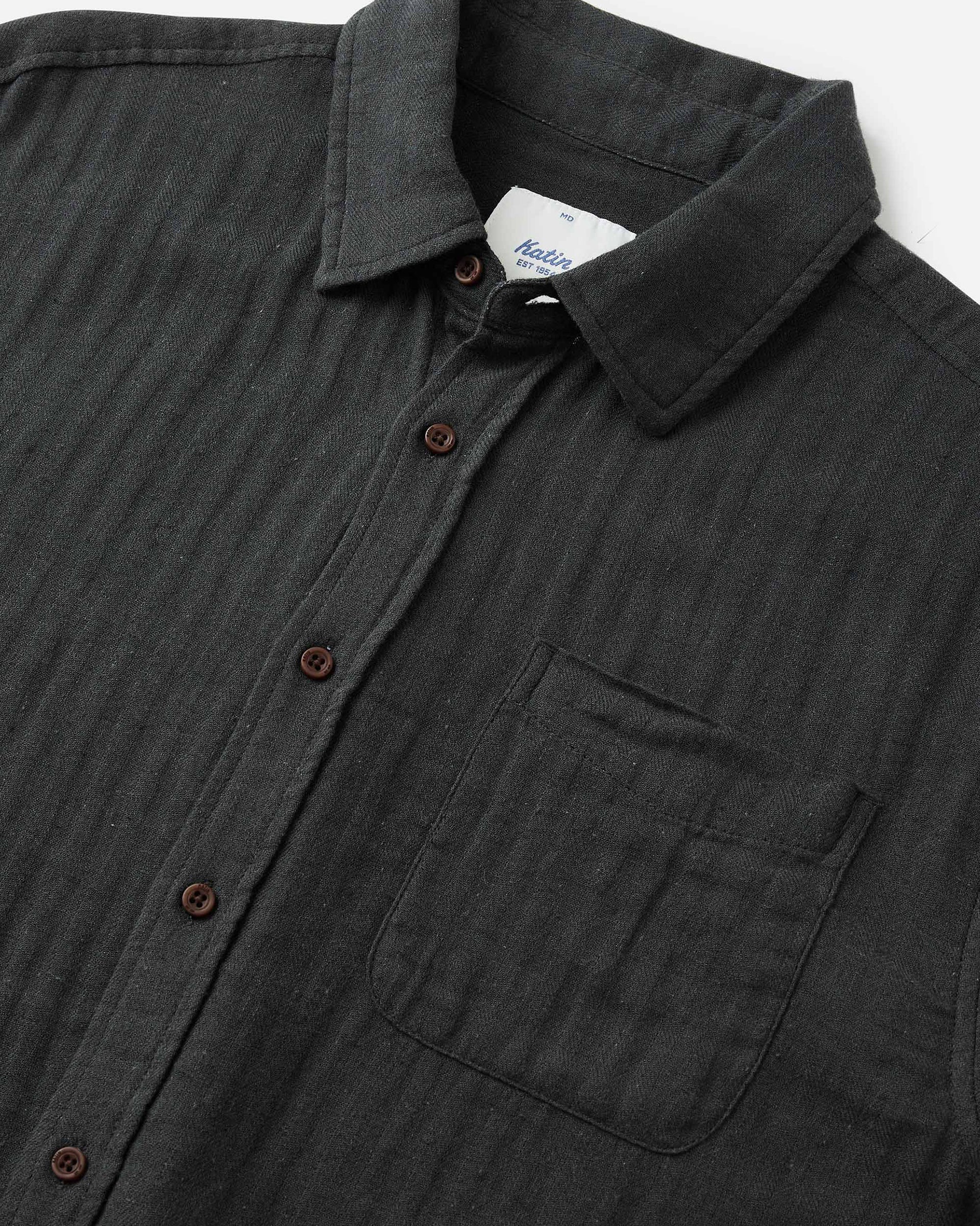 Alan Solid S/S Shirt - Black Wash - Image 6