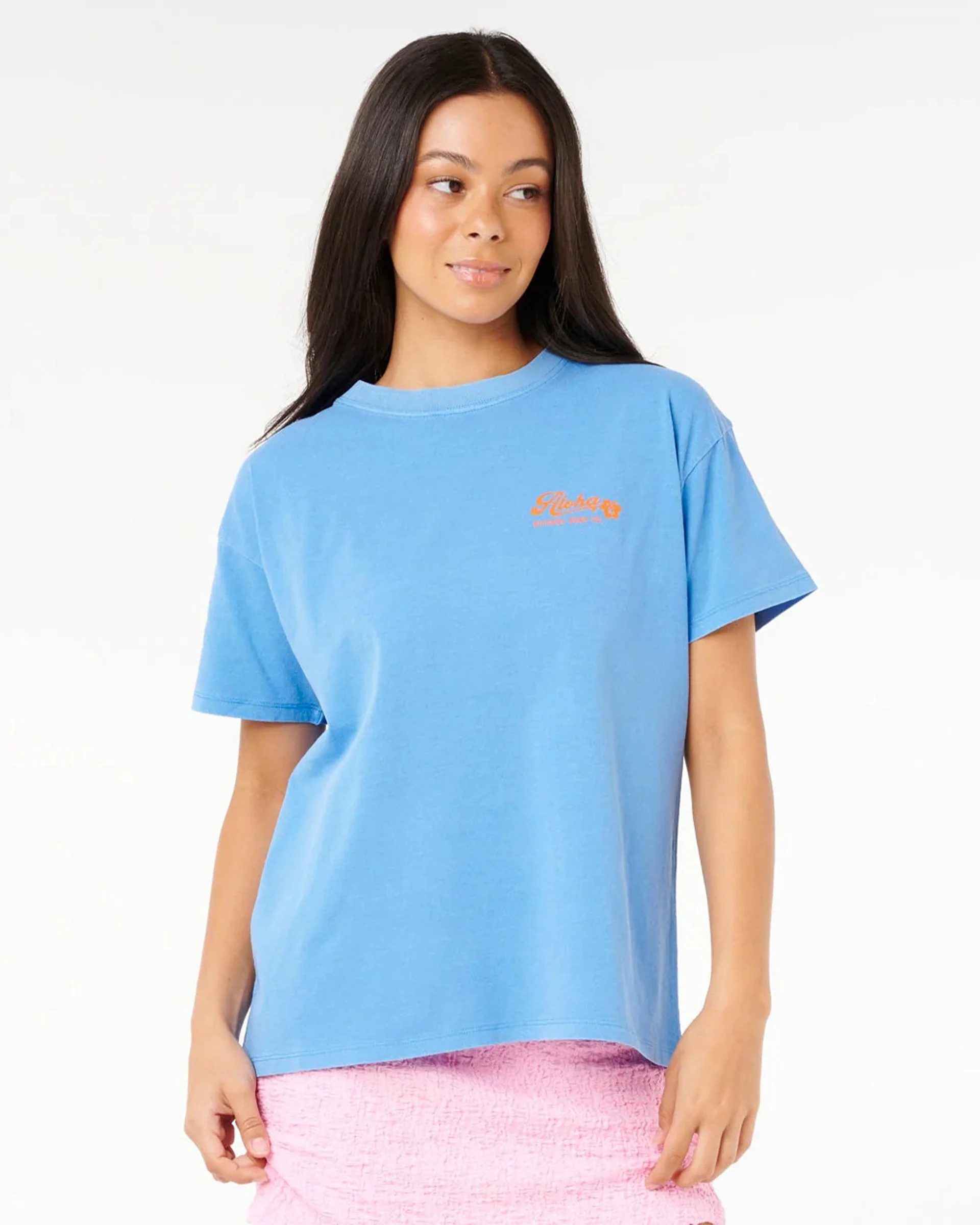 Aloha Relaxed Tee - Azure Blue