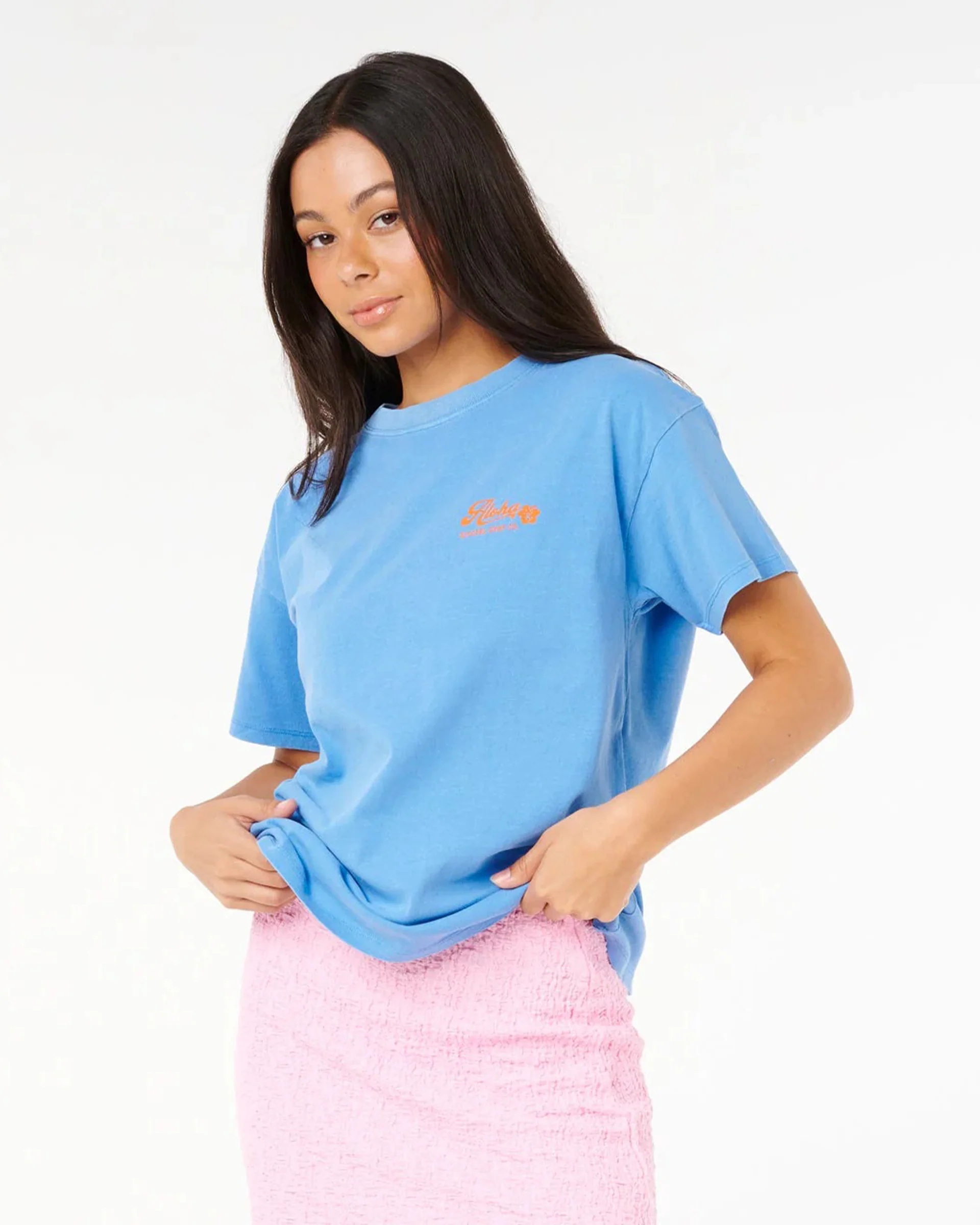 Aloha Relaxed Tee - Azure Blue - Image 2