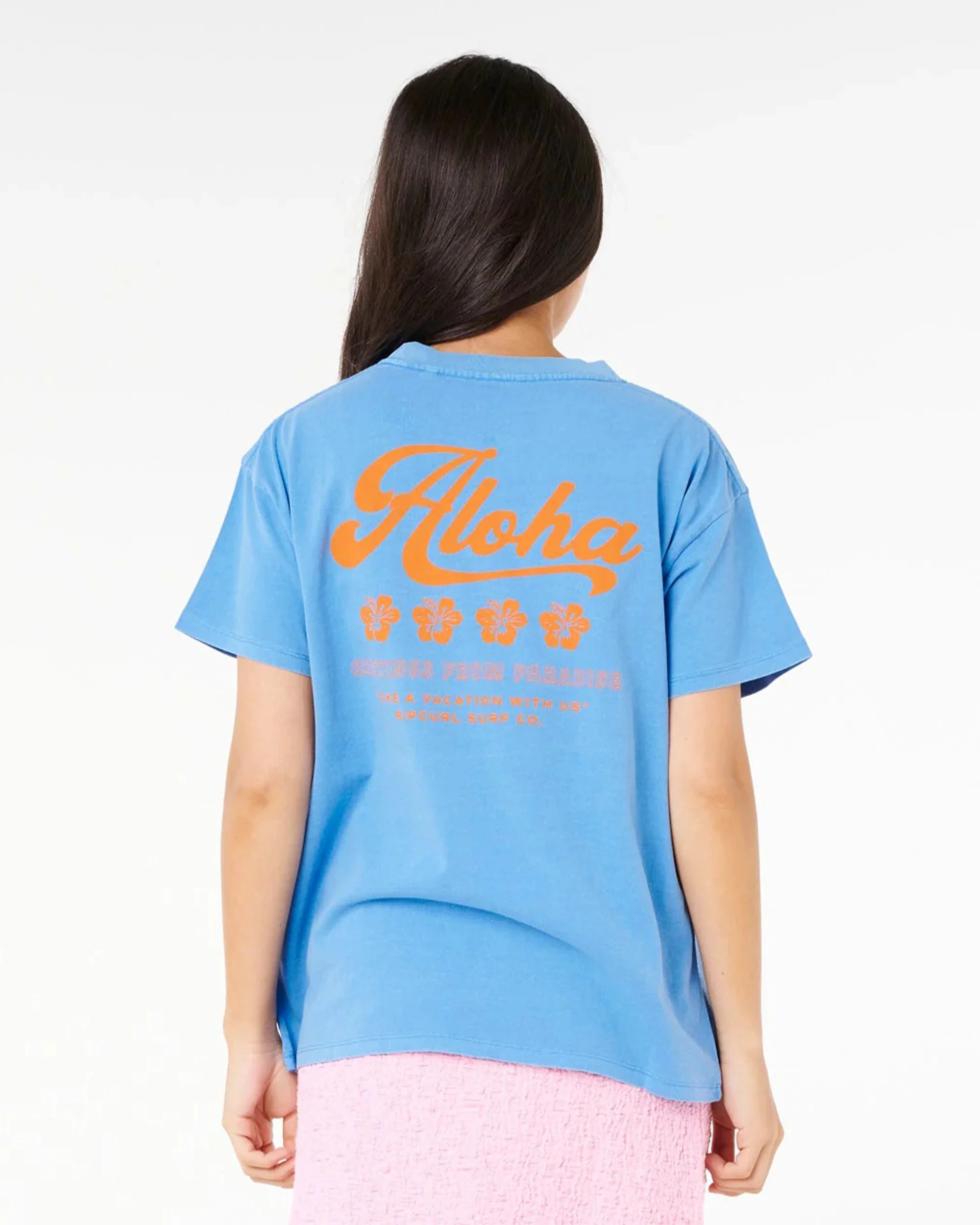 Aloha Relaxed Tee - Azure Blue - Image 3
