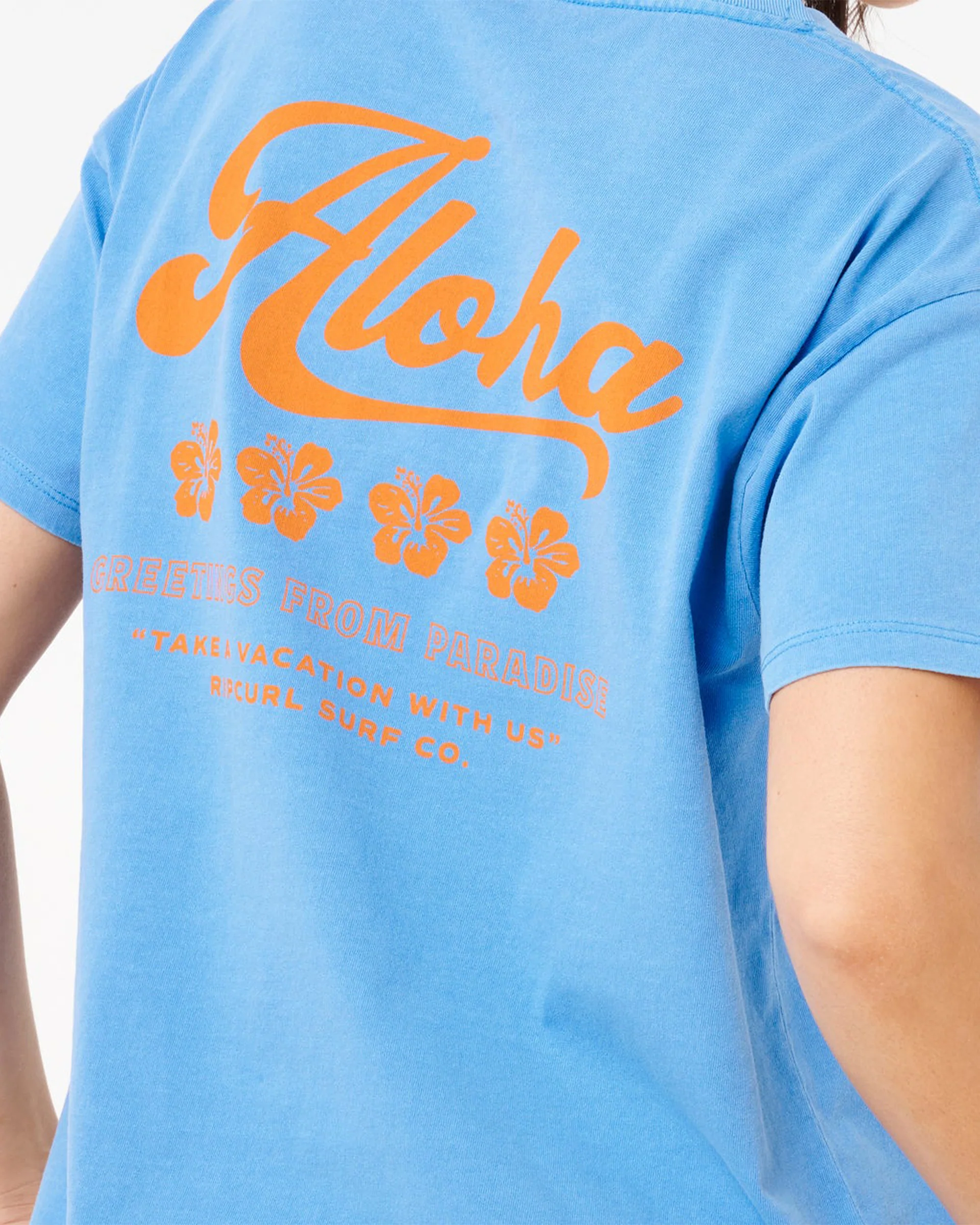 Aloha Relaxed Tee - Azure Blue - Image 5