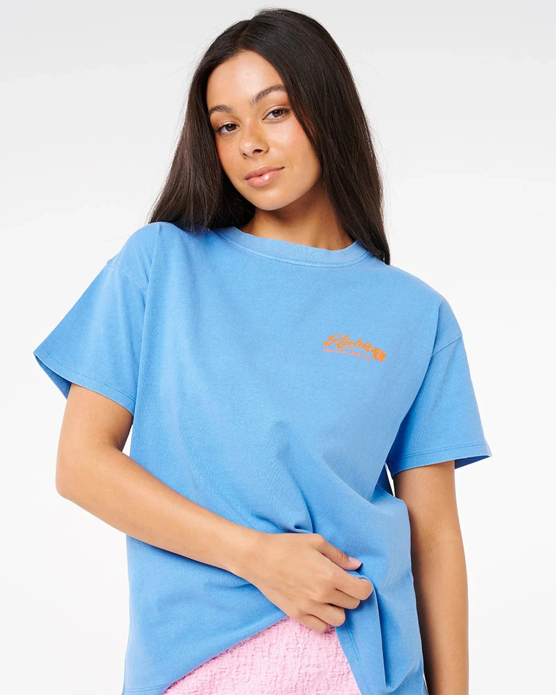 Aloha Relaxed Tee - Azure Blue - Image 6