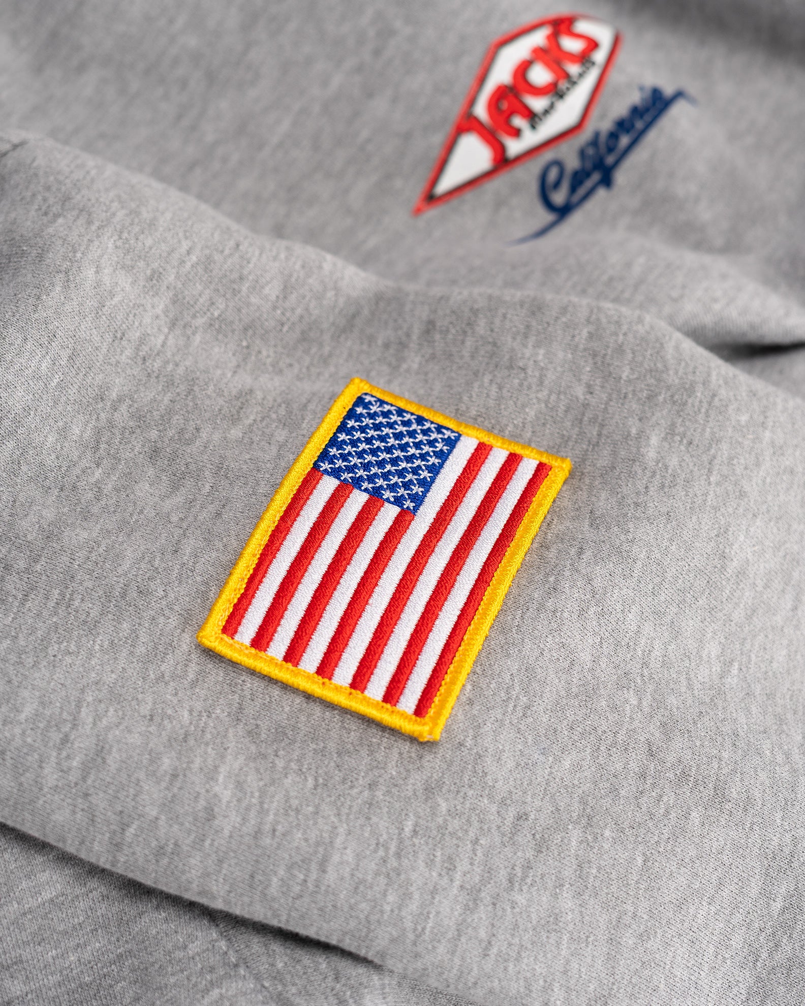 American Diamond Patch Crewneck Sweatshirt - Heather Gray - Image 3