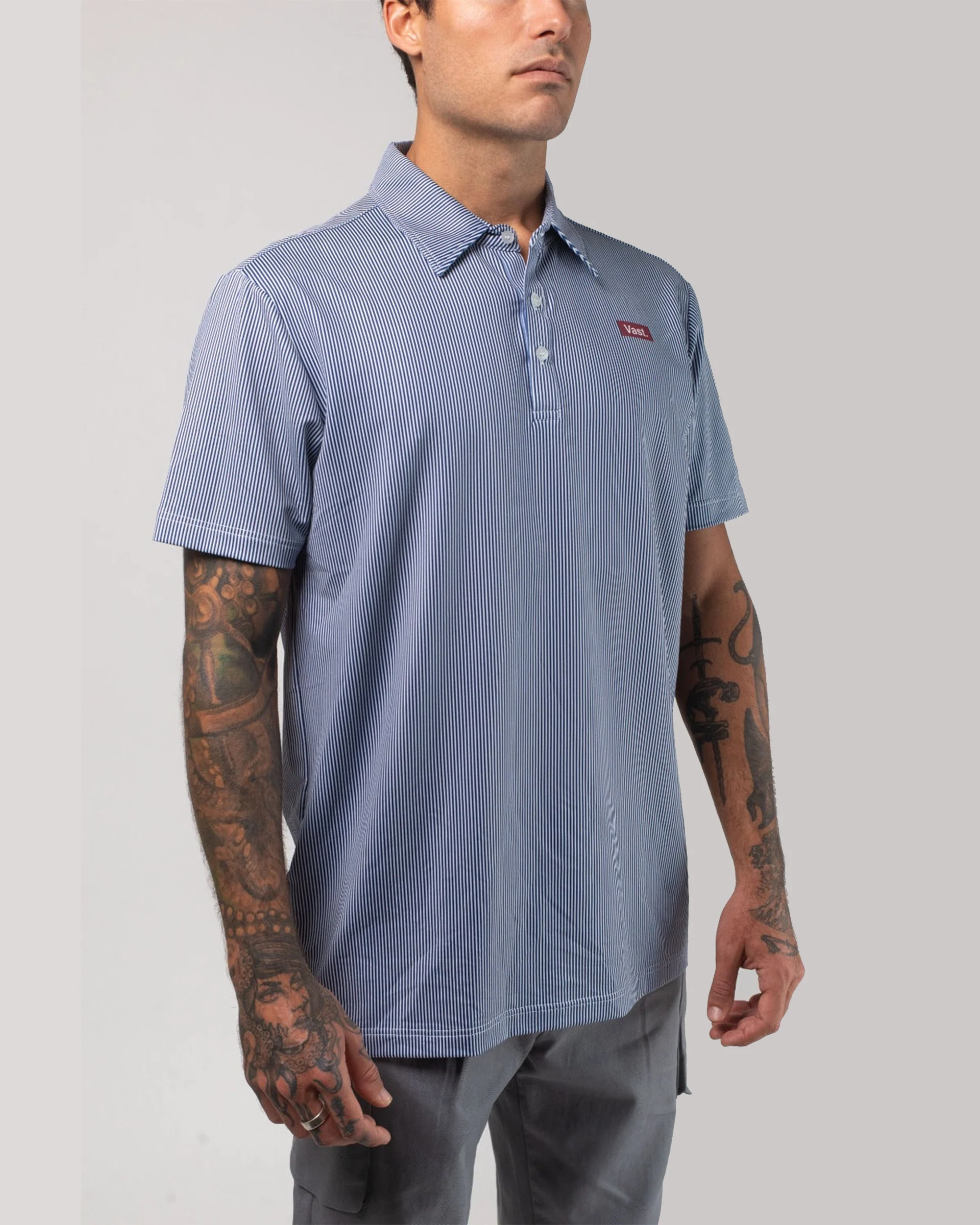 Aqua Terra Linear Polo Shirt - Navy - Image 4