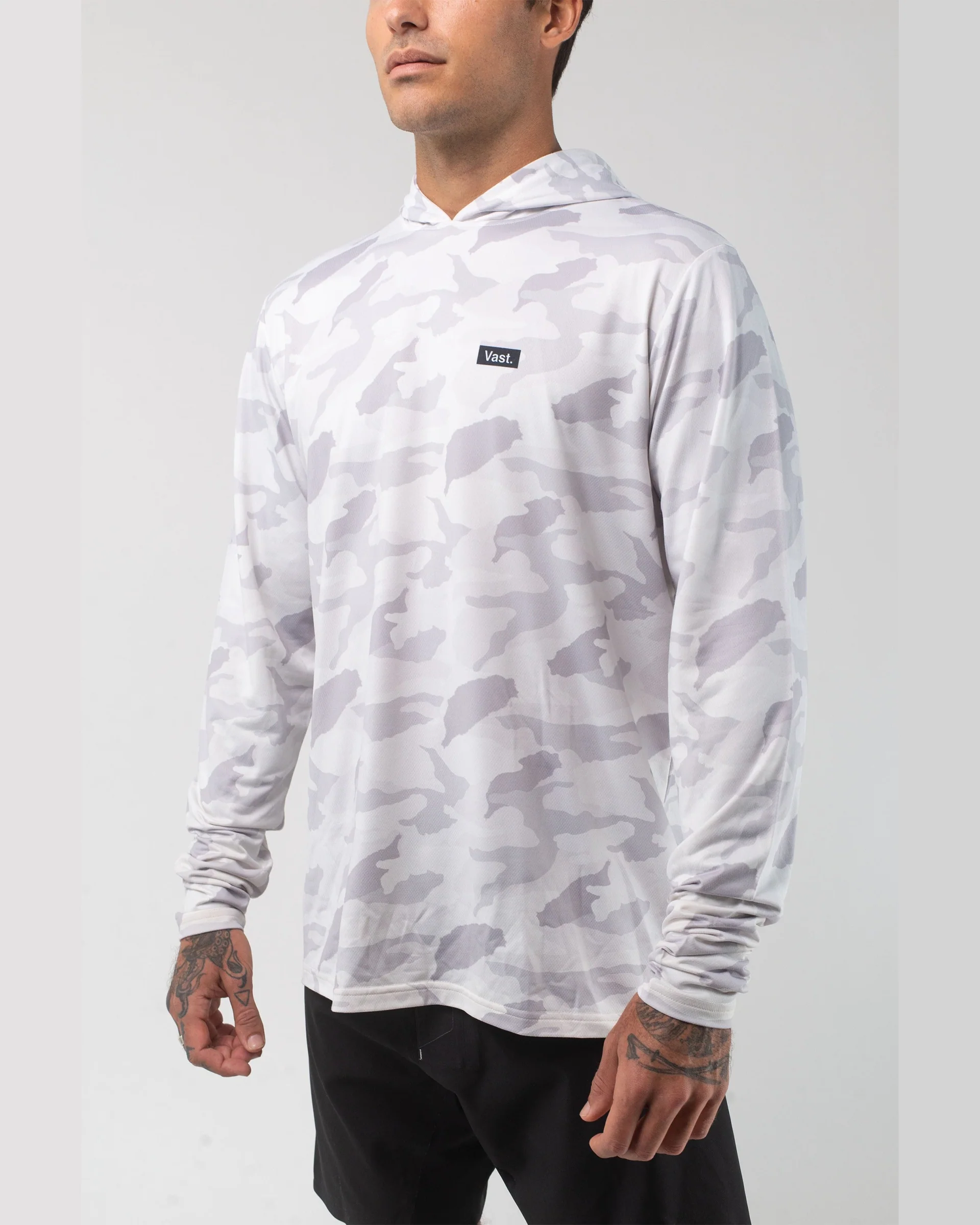 Aqua Terra Lite Camo Tech Daily Hoodie - Light Grey - Image 3
