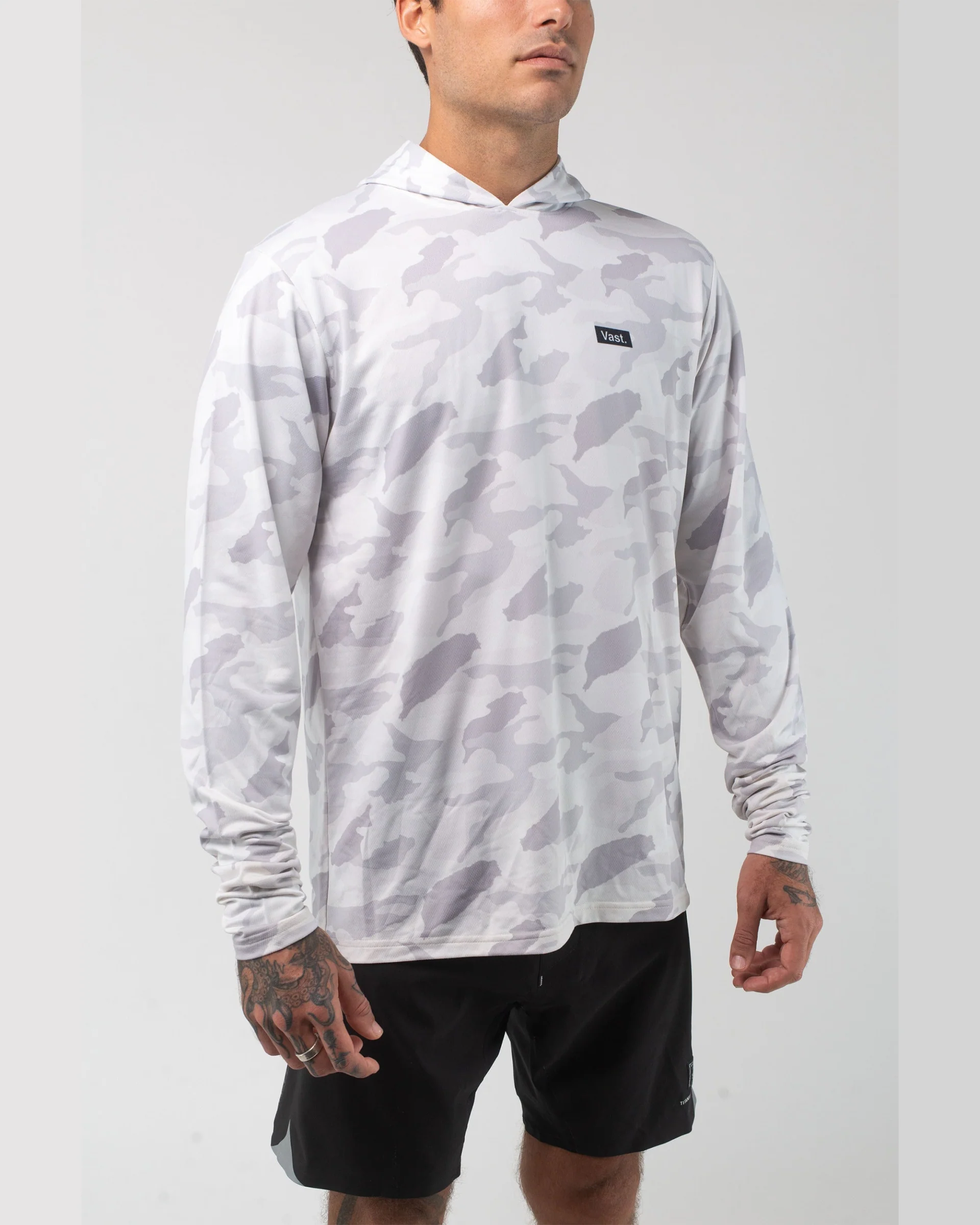 Aqua Terra Lite Camo Tech Daily Hoodie - Light Grey - Image 4
