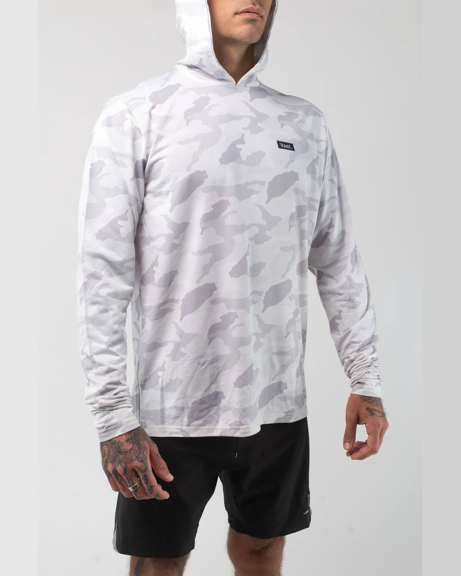 Aqua Terra Lite Camo Tech Daily Hoodie - Light Grey - Image 8