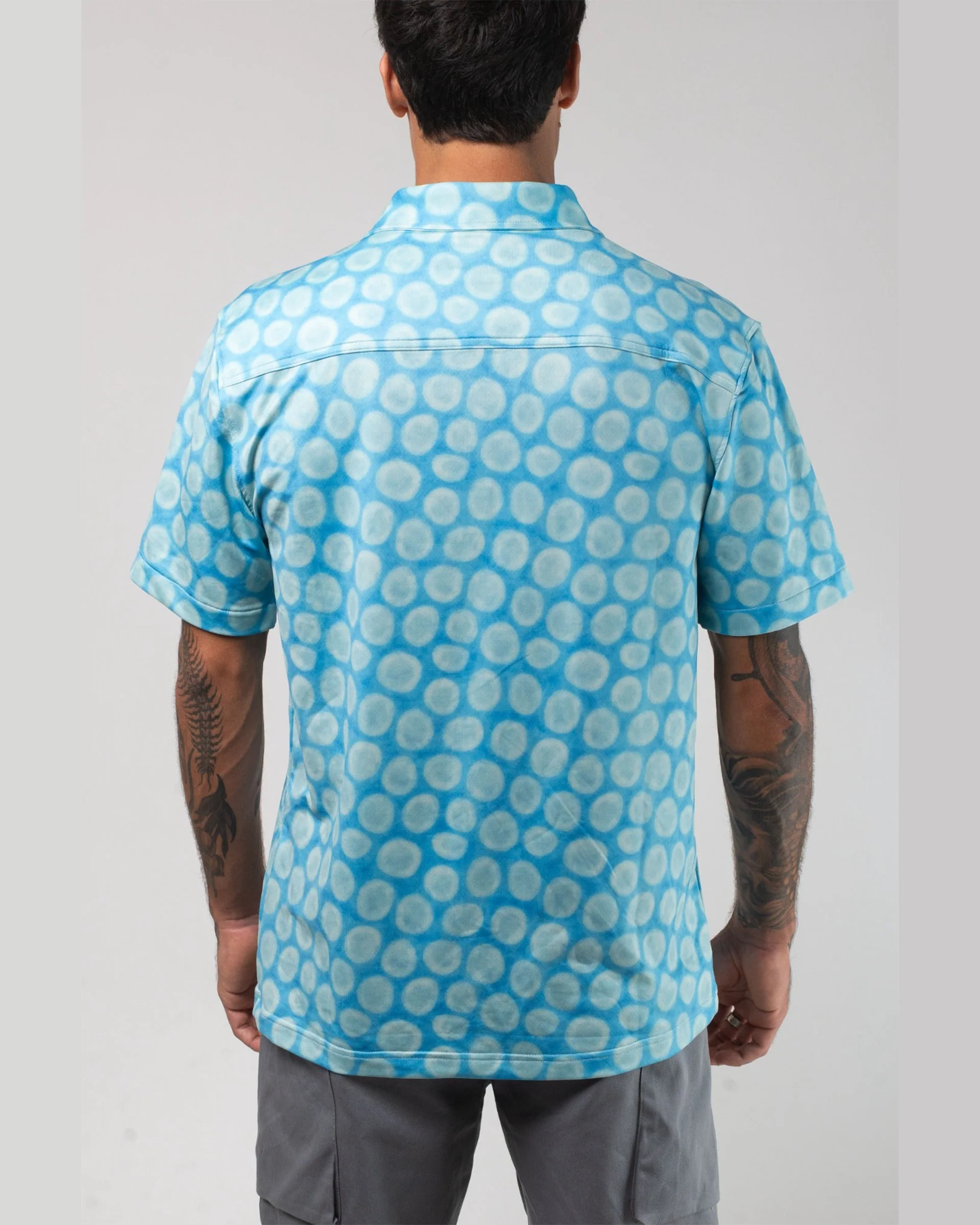 Aqua Terra Mid Century Modern Tech Button Up Shirt - Green Multi - Image 2