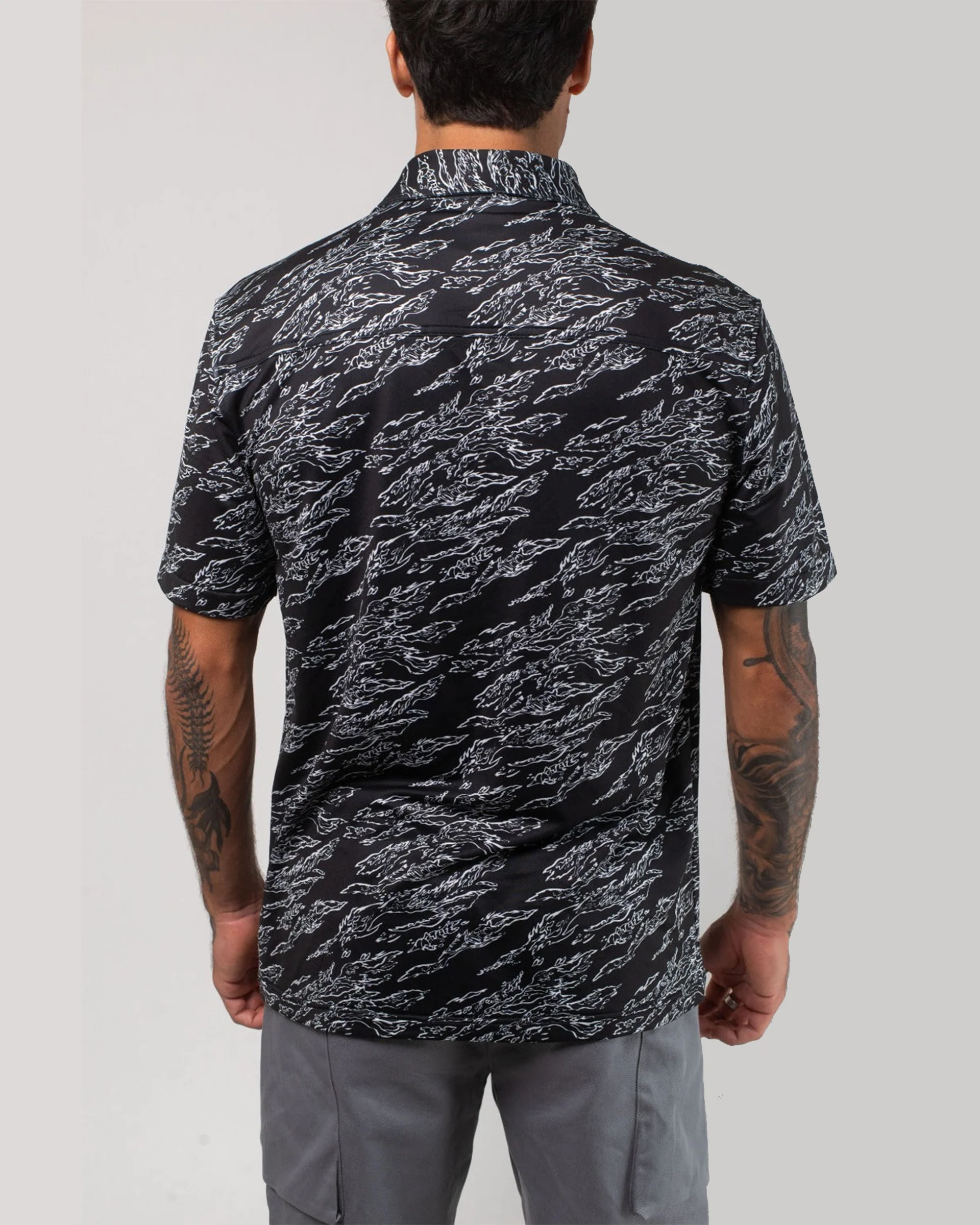 Aqua Terra Midnight Camo Tech Button Up - Black - Image 2