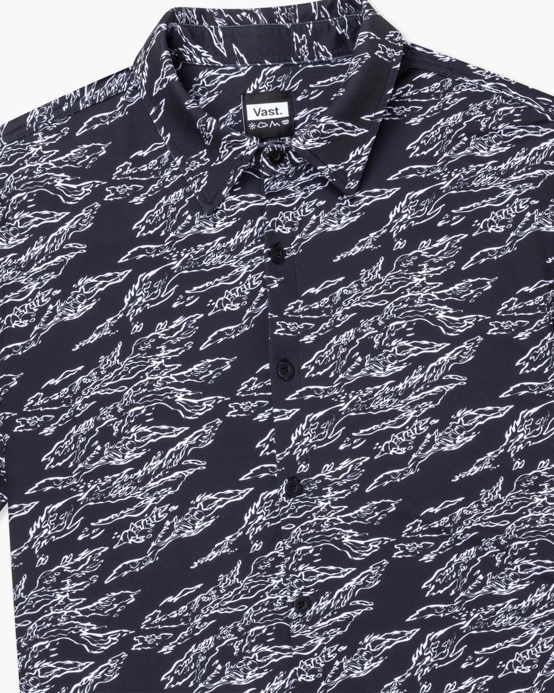 Aqua Terra Midnight Camo Tech Button Up - Black - Image 7