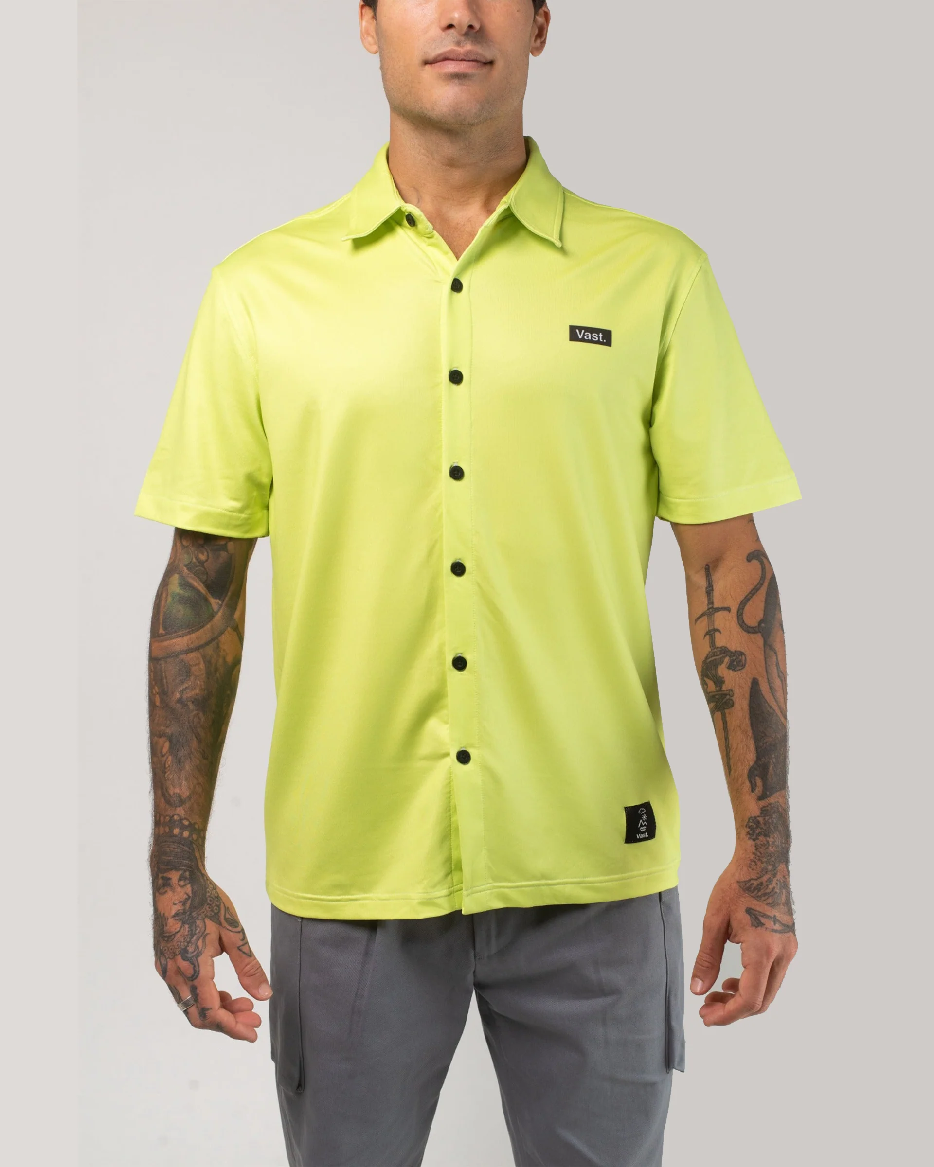 Aqua Terra Tech Button Up - Lime