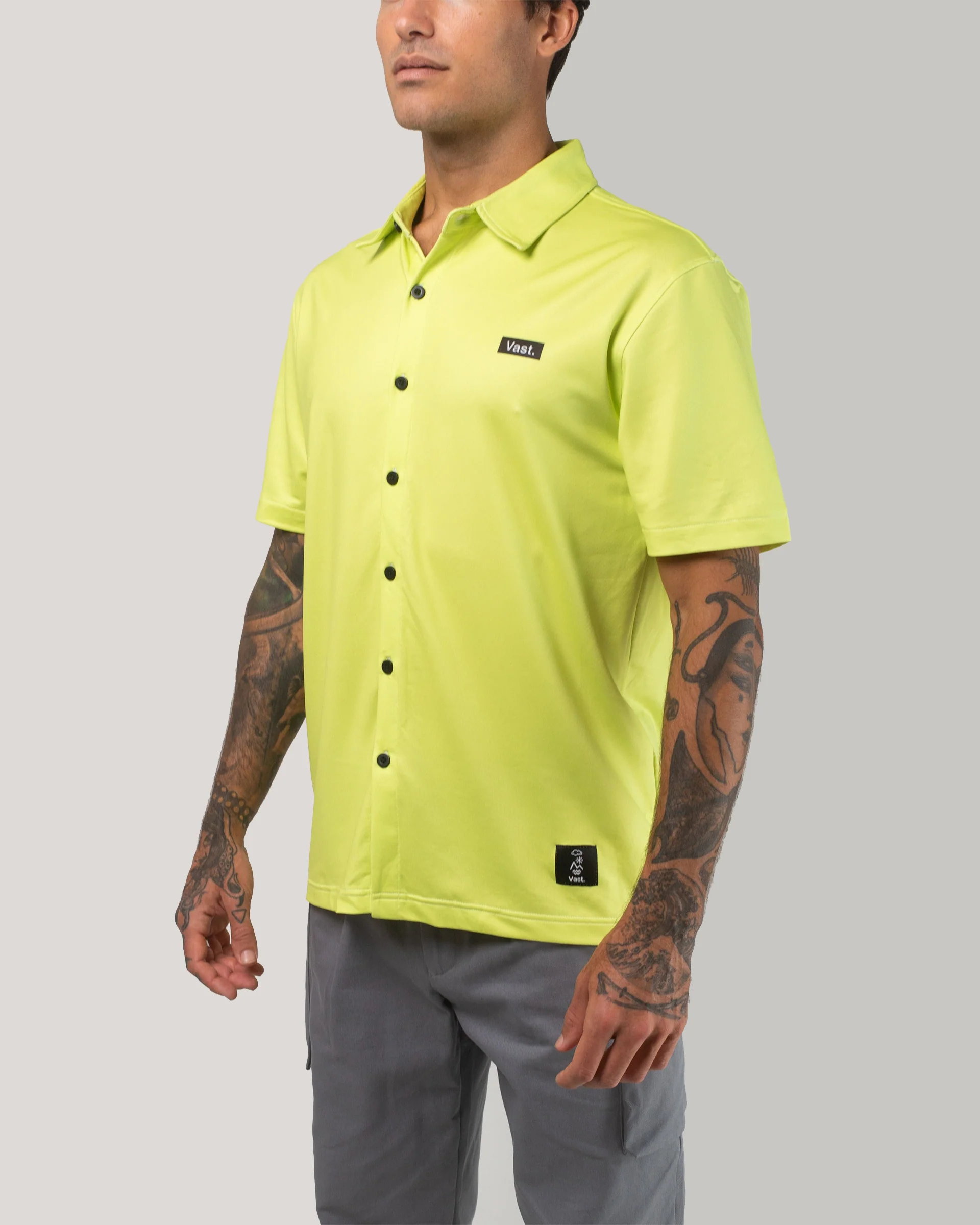 Aqua Terra Tech Button Up - Lime - Image 3