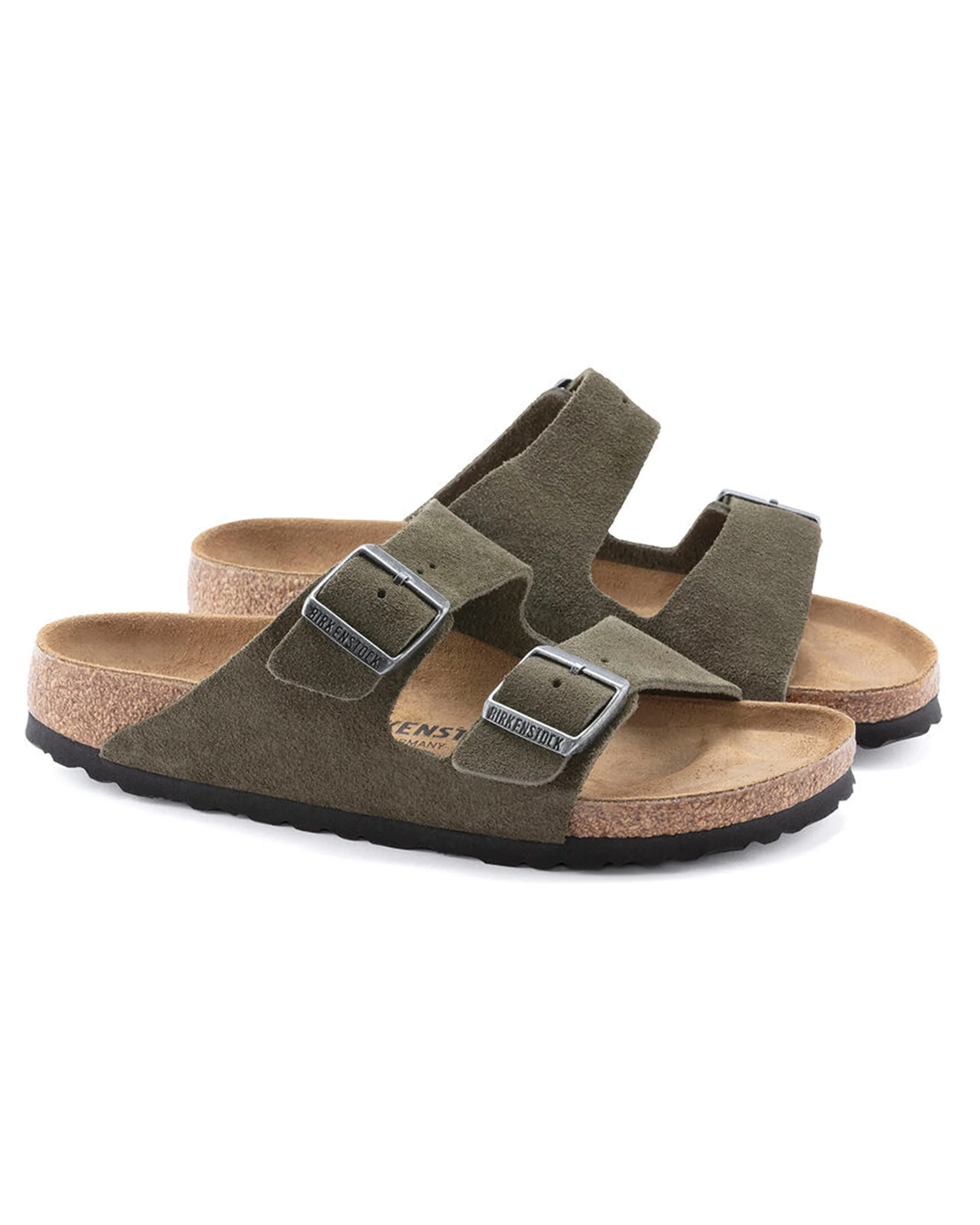 Arizona Suede Leather Sandal (Wide) - Thyme - Image 5