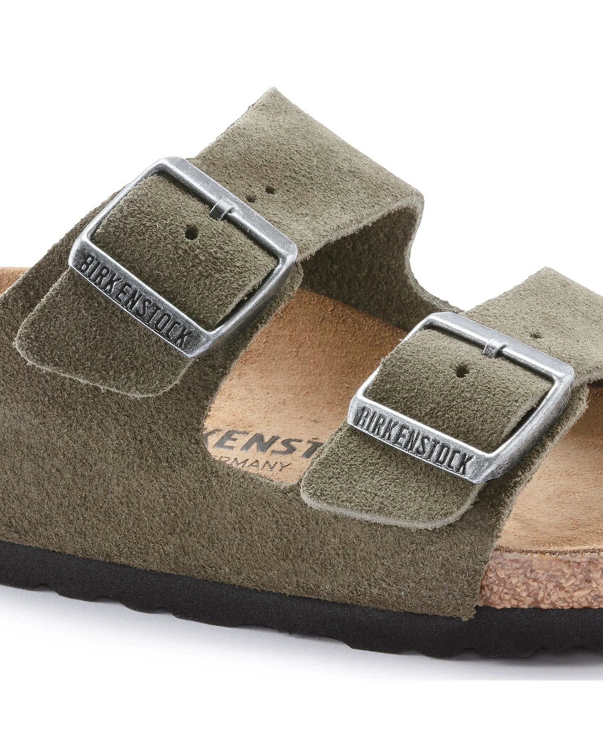 Arizona Suede Leather Sandal (Wide) - Thyme - Image 6