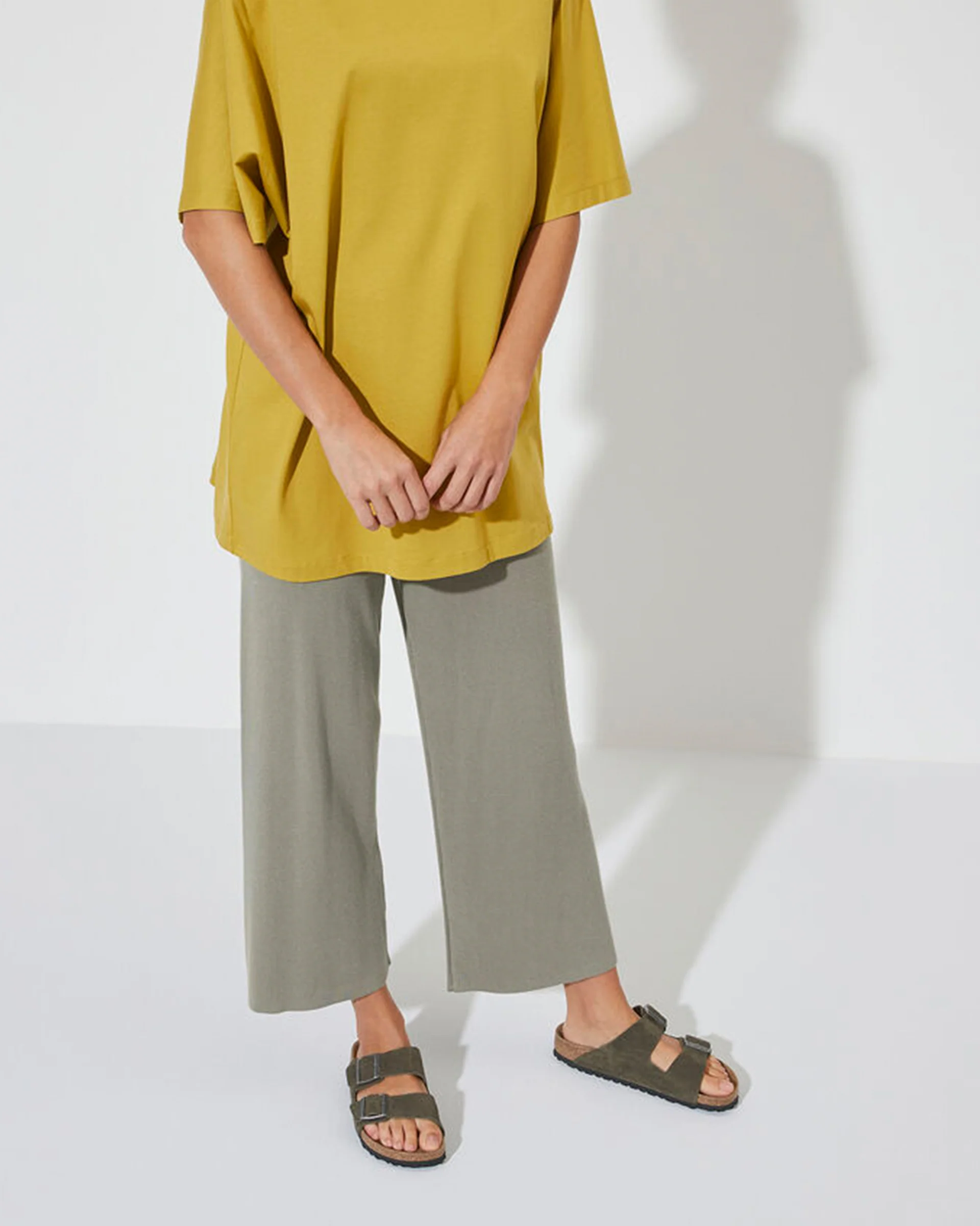 Arizona Suede Leather Sandal (Wide) - Thyme - Image 7