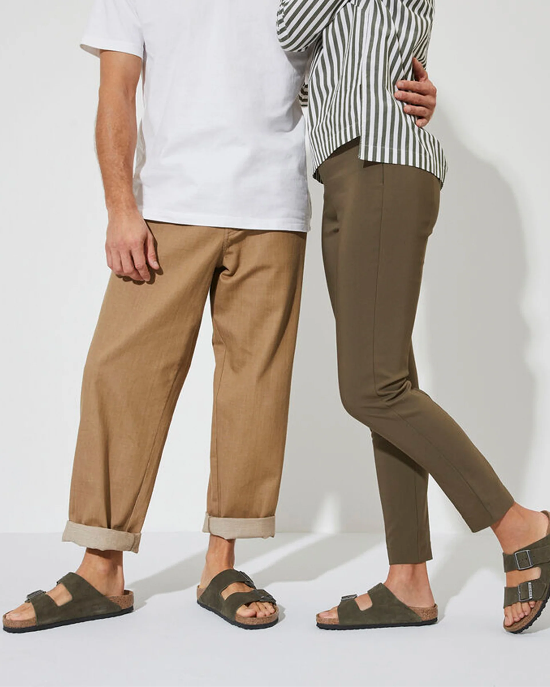Arizona Suede Leather Sandal (Wide) - Thyme - Image 8