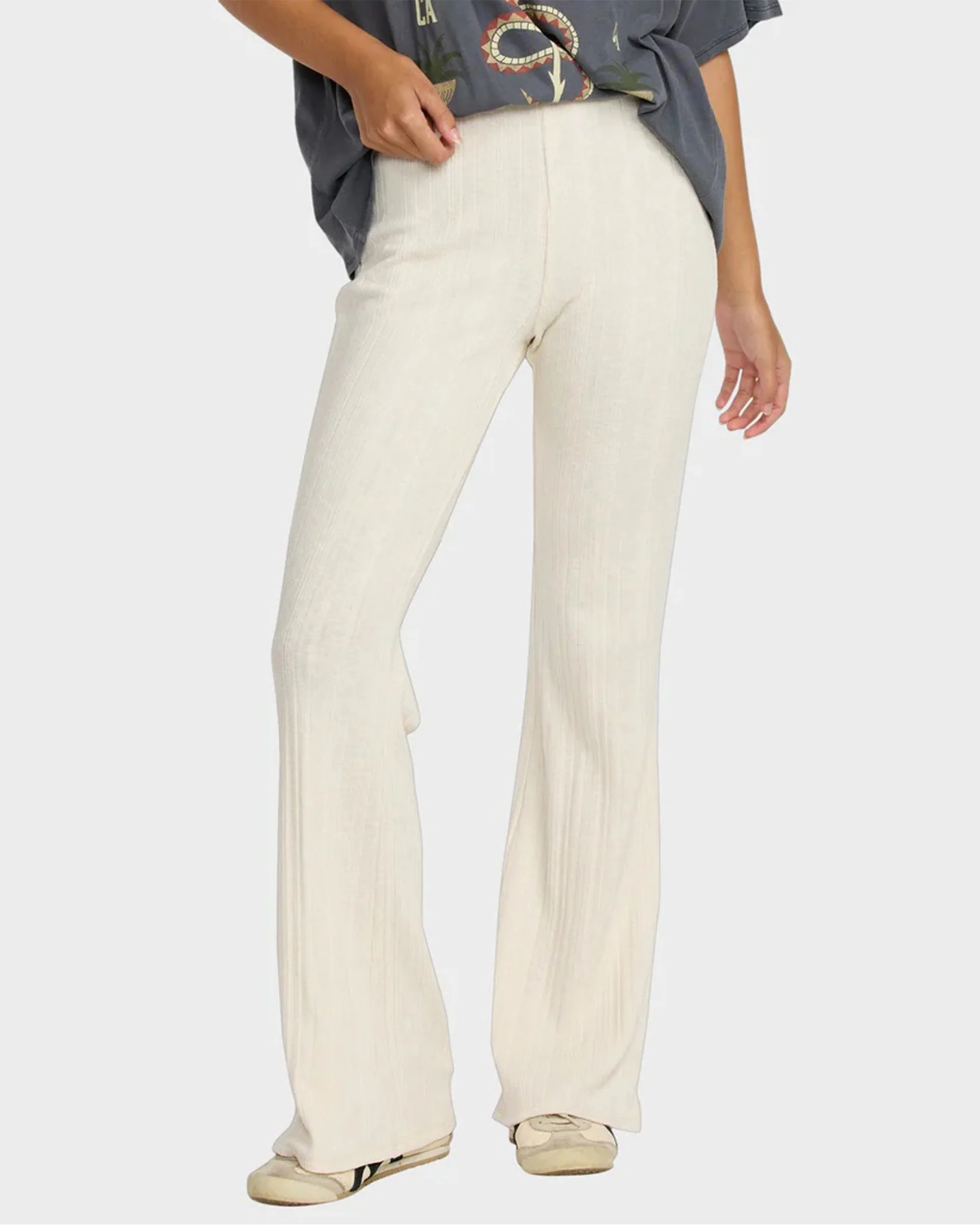 Ava Elastic Waist Pants - Cloud