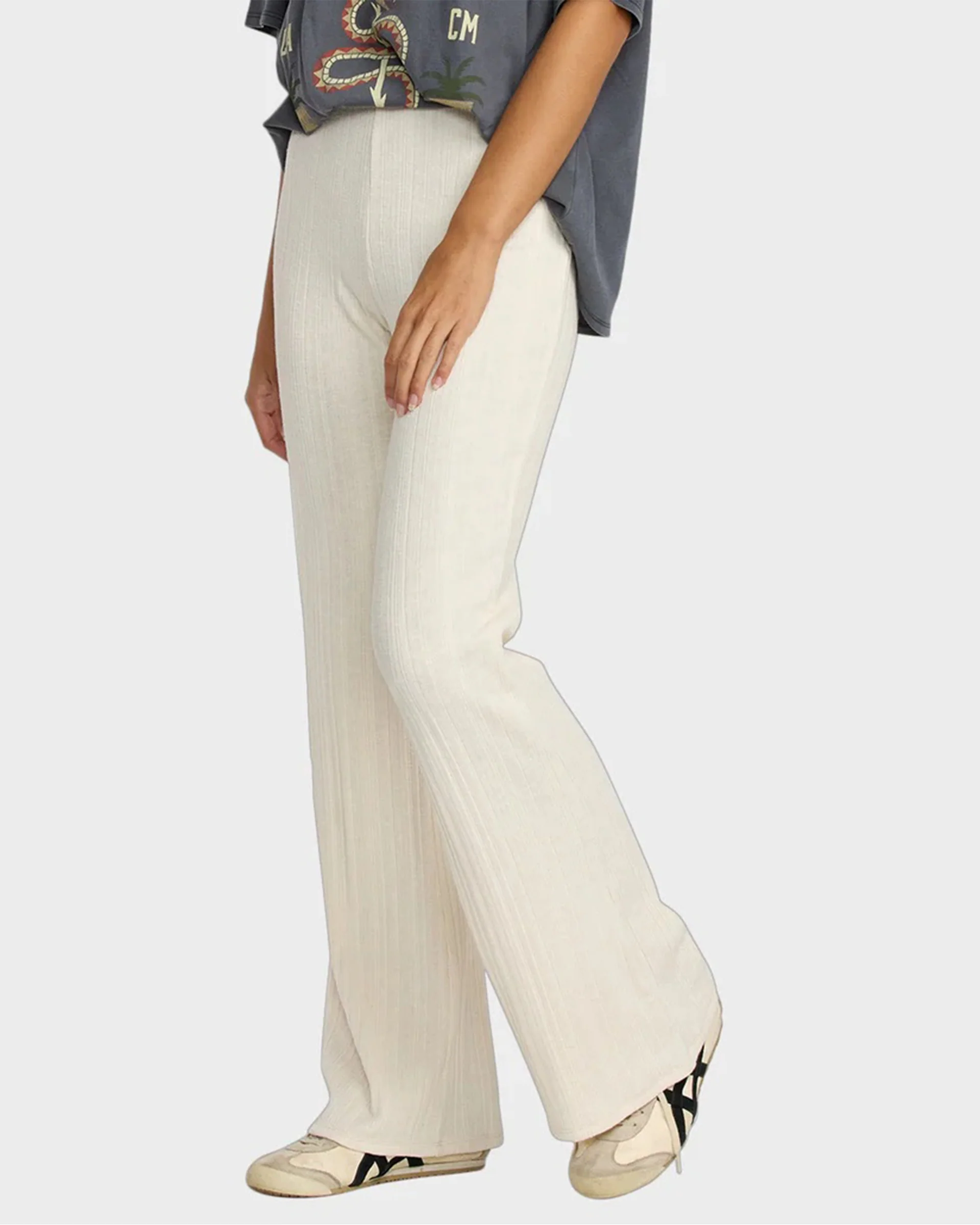 Ava Elastic Waist Pants - Cloud - Image 3