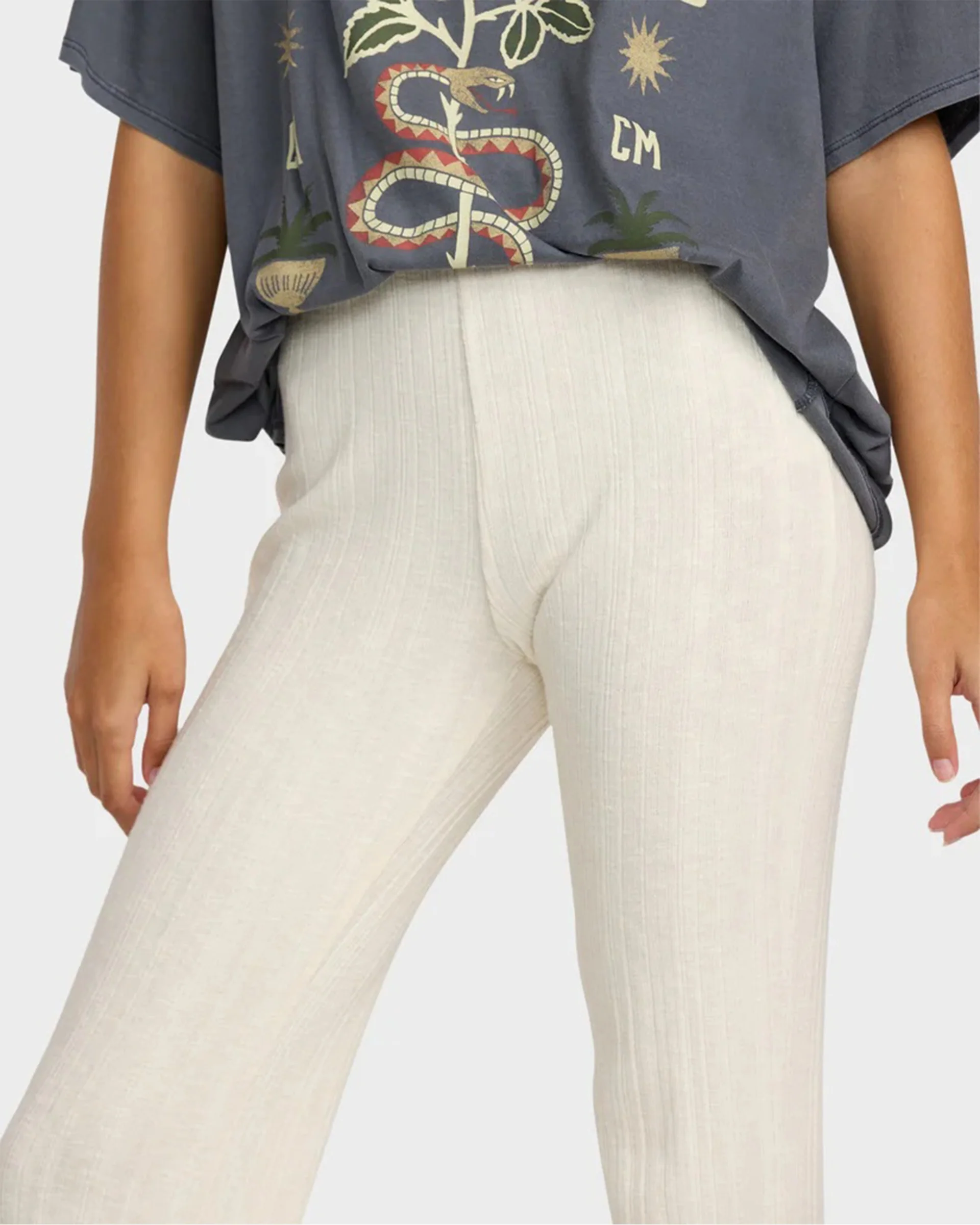 Ava Elastic Waist Pants - Cloud - Image 4