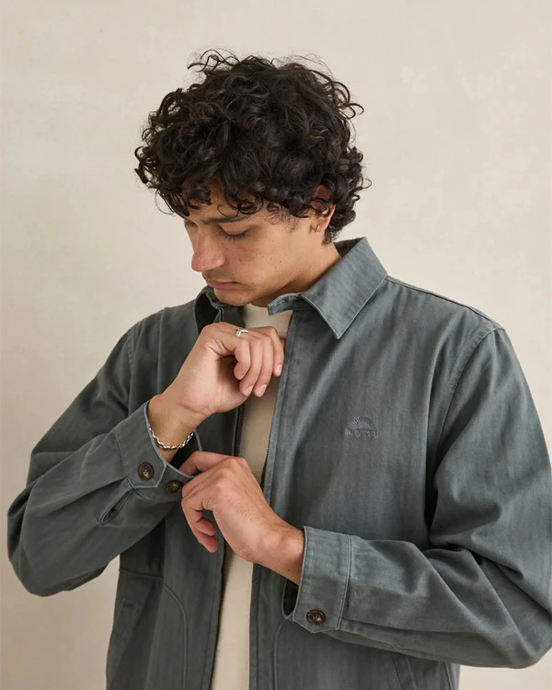 Awake Herringbone Jacket - Charcoal - Image 2