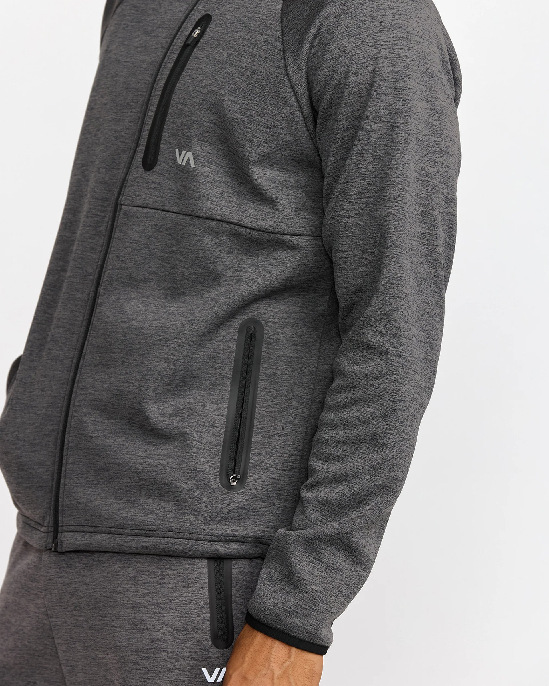 Balance Tech Fleece Zip Hoodie - RVCA Black Heather - Image 4