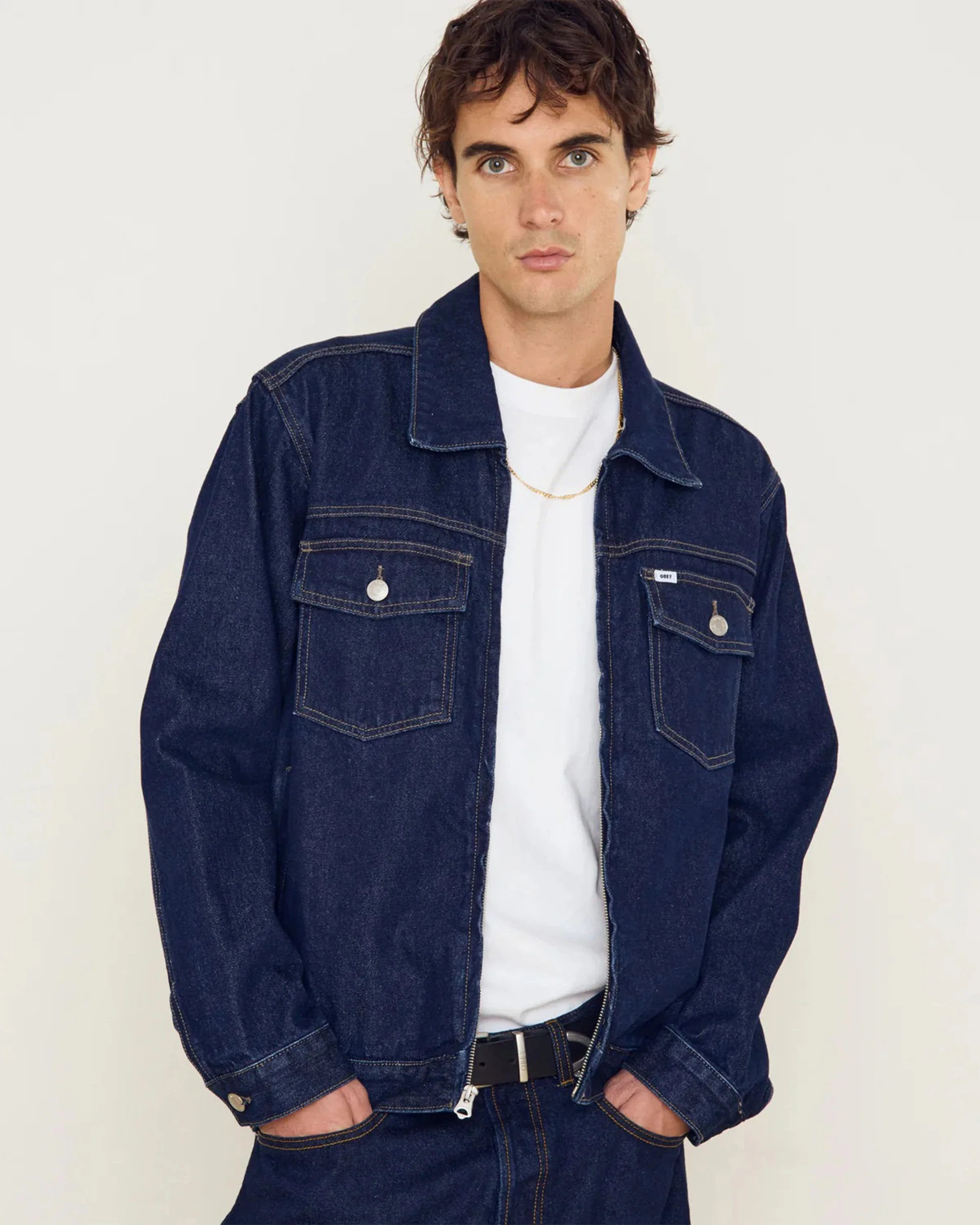 Base Trucker Jacket - Rinse Indigo - Image 4