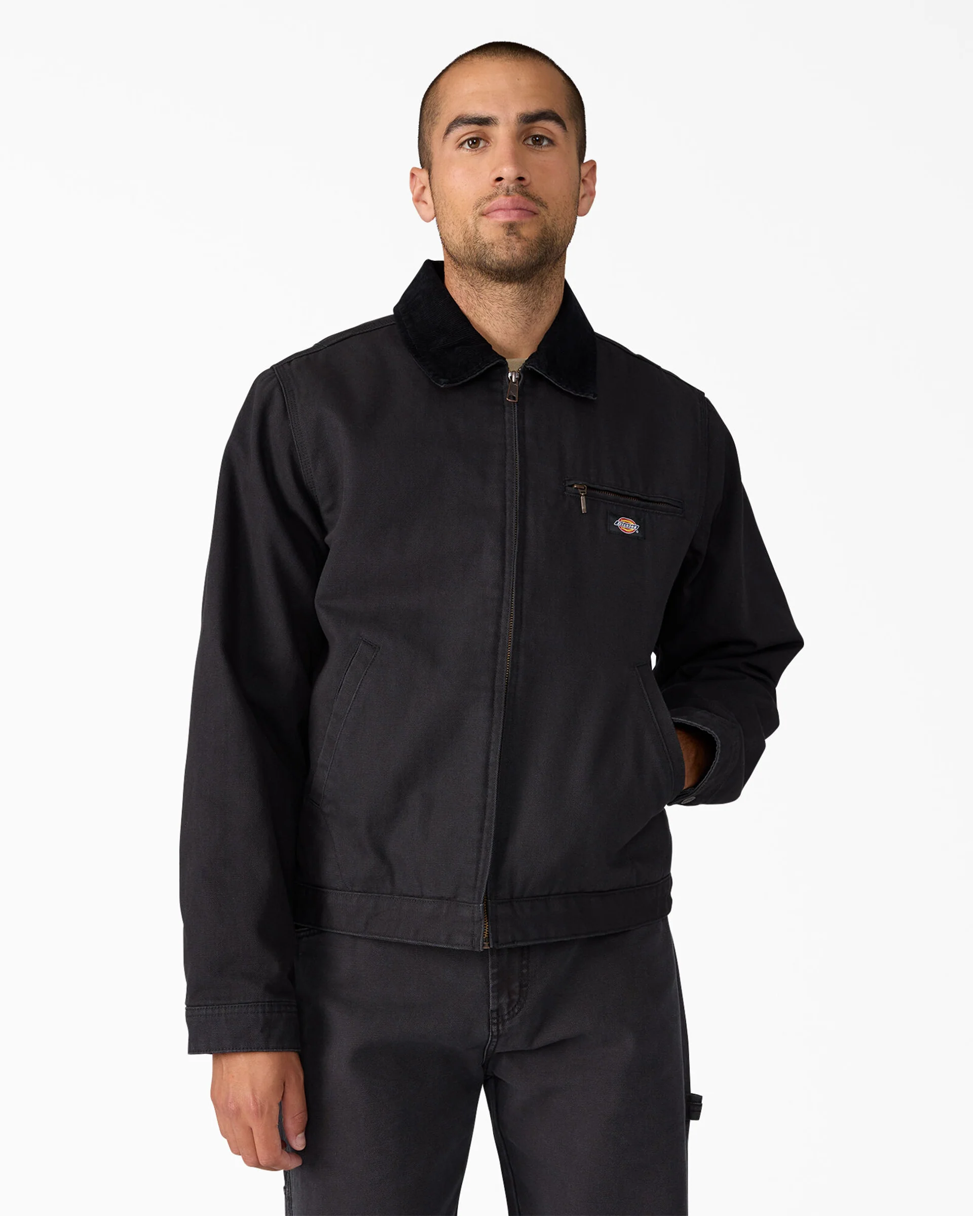 Blanket Lined Duck Canvas Jacket - Black