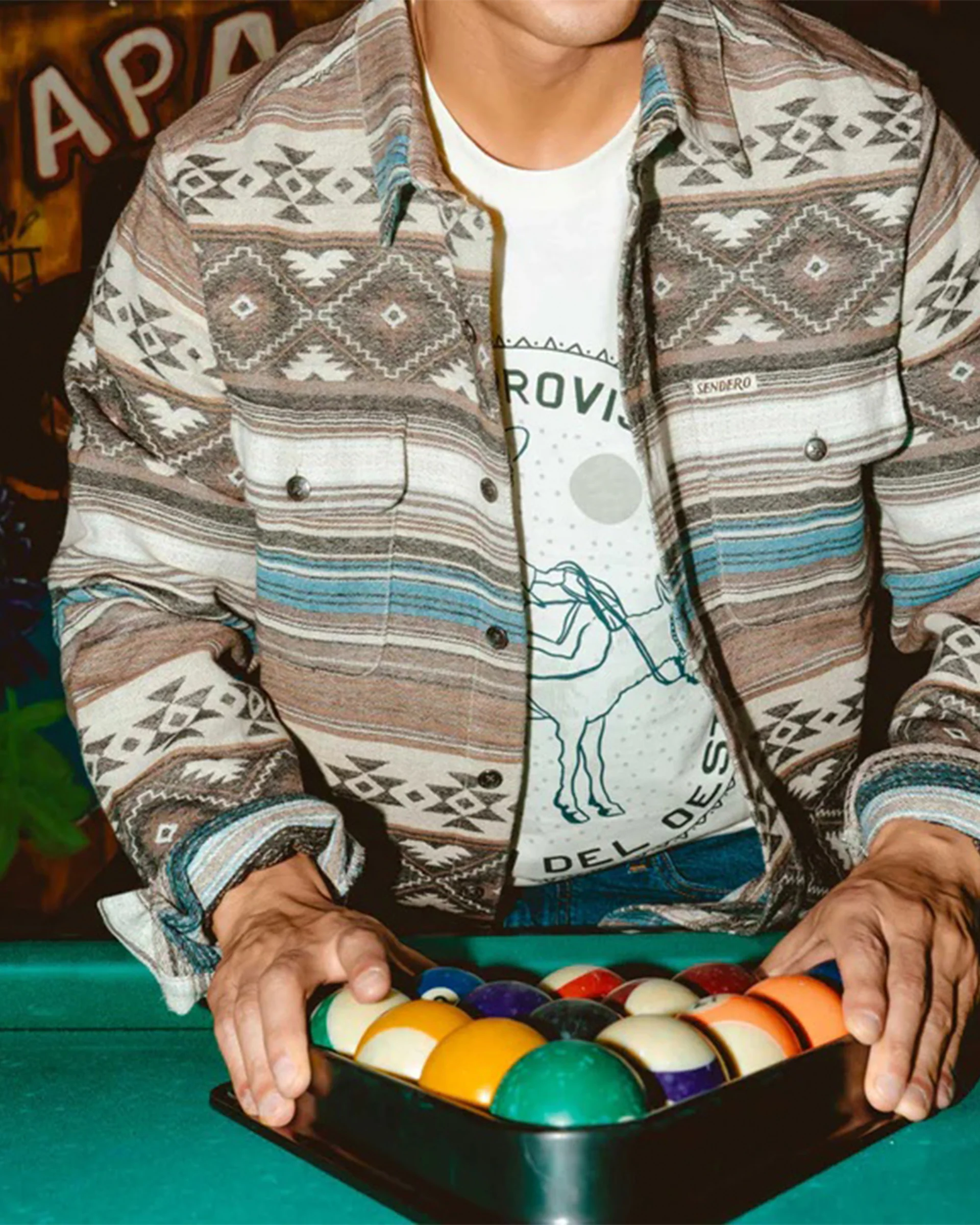 Boquillas L/S Shirt - Cream/Brown - Image 6