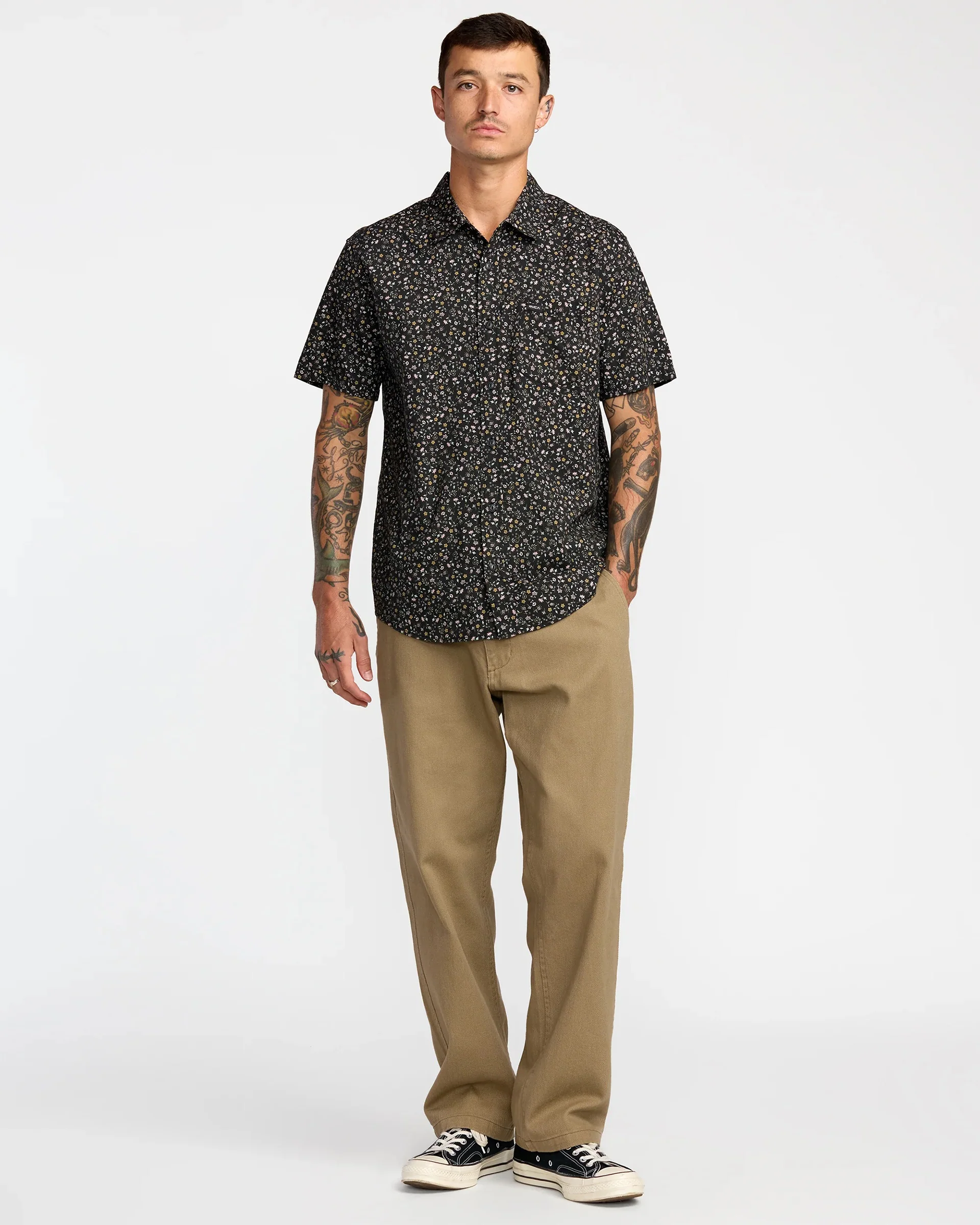 Botanical S/S Shirt - Black Micro Floral - Image 5