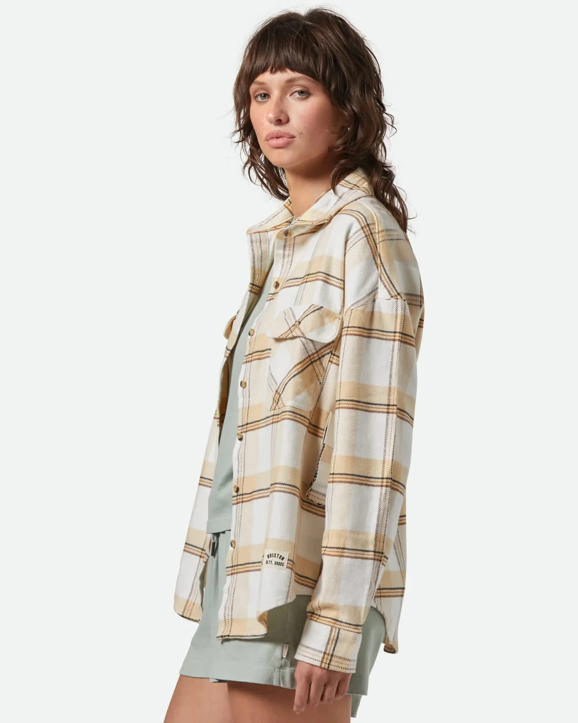 Bowery Classic Flannel - Off White/Semolina/Washed Copper Plaid - Image 3
