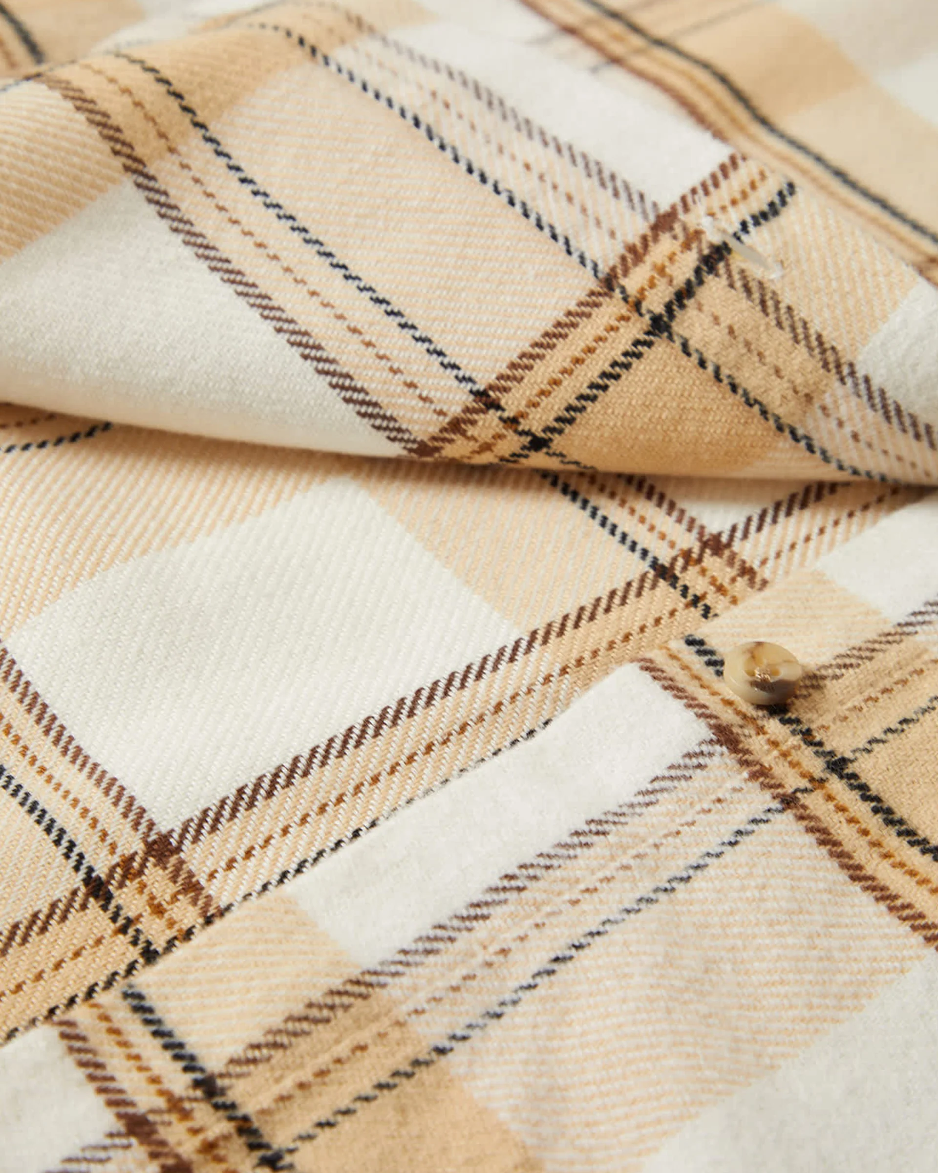 Bowery Classic Flannel - Off White/Semolina/Washed Copper Plaid - Image 7