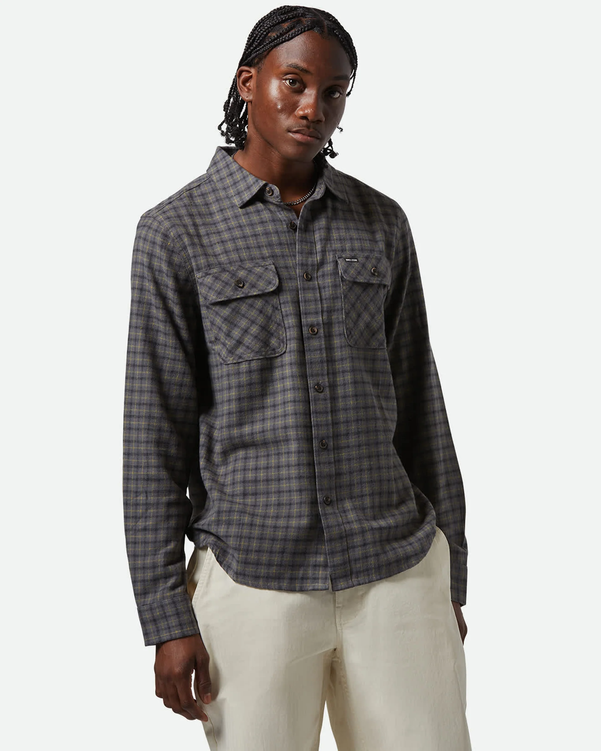 Bowery Lightweight Ultra Soft L/S Flannel - Charcoal/Ray/Flower/Black - Image 2