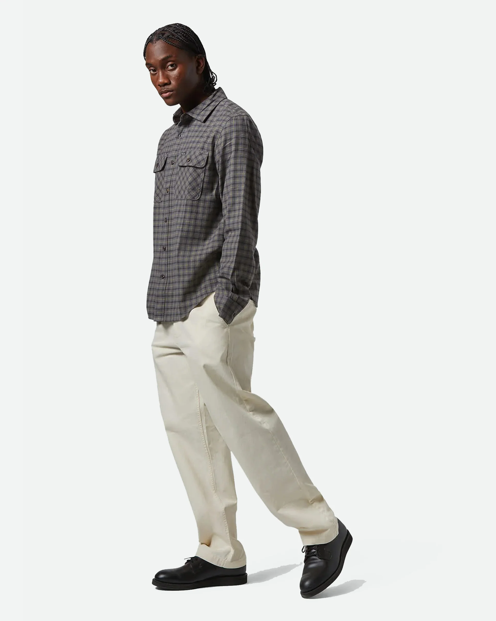Bowery Lightweight Ultra Soft L/S Flannel - Charcoal/Ray/Flower/Black - Image 3