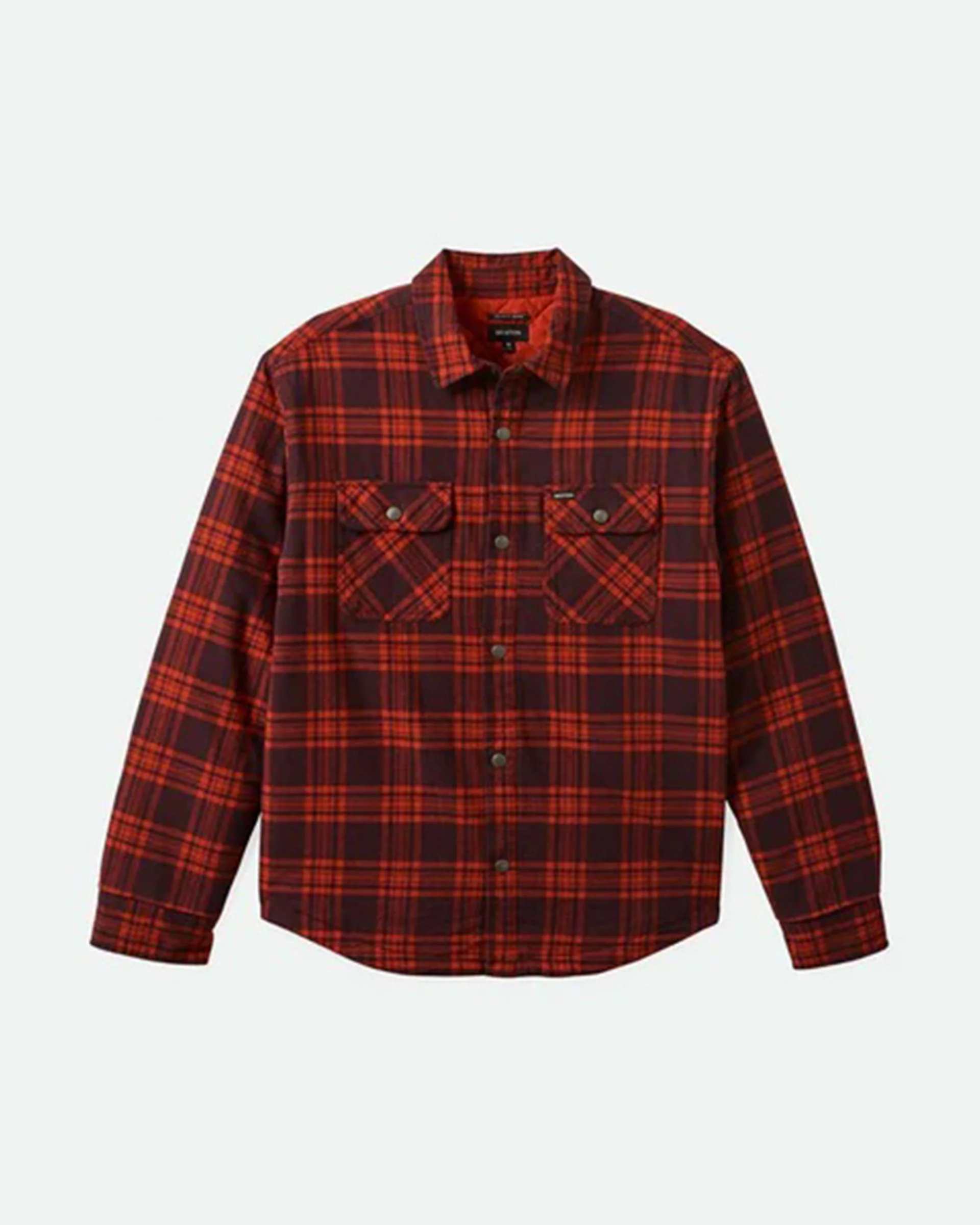 Bowery Quilted Flannel - Bright Red/Mahogandy