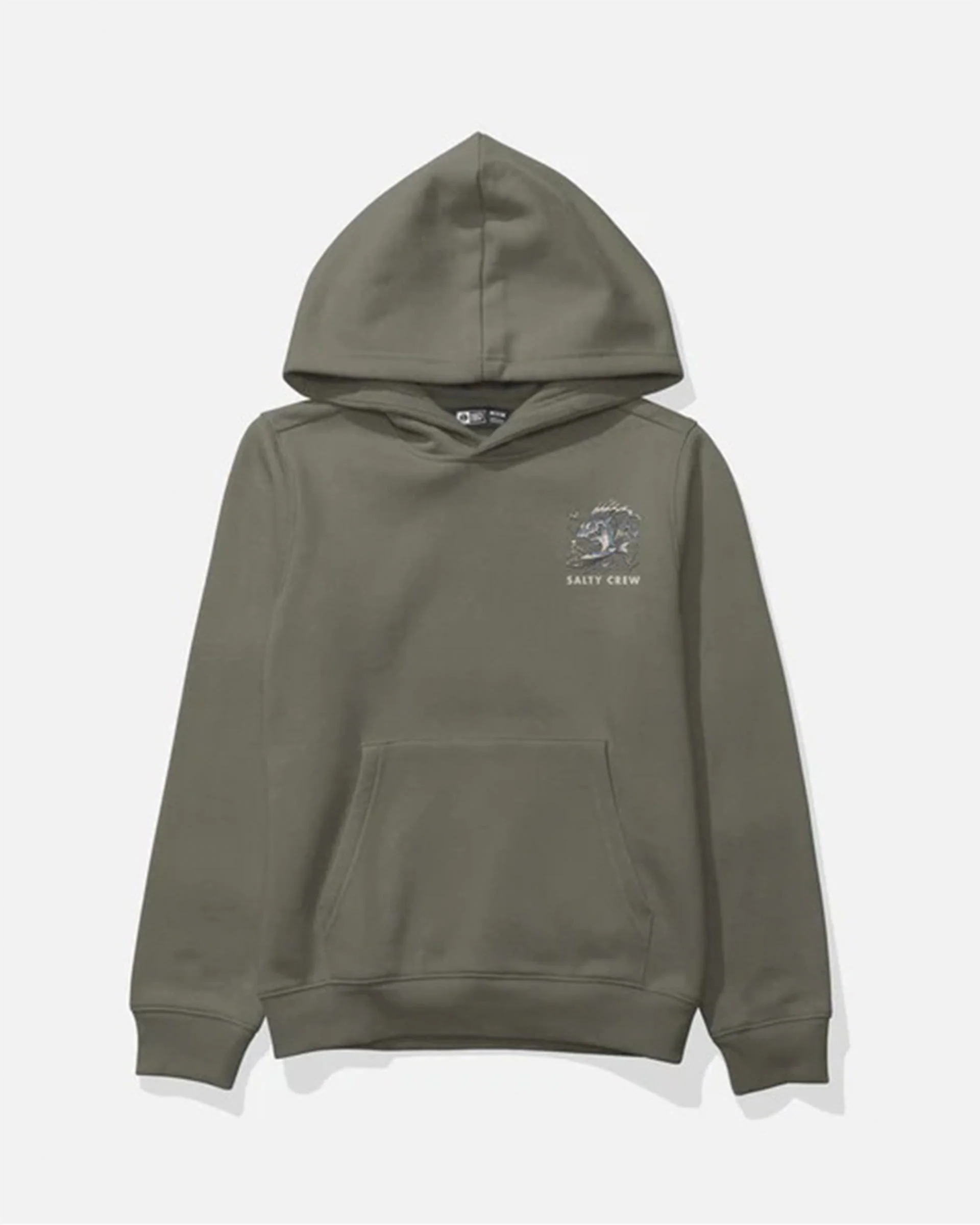Boy's Surf Shark Fleece Hoodie - Dusty Olive - Image 2