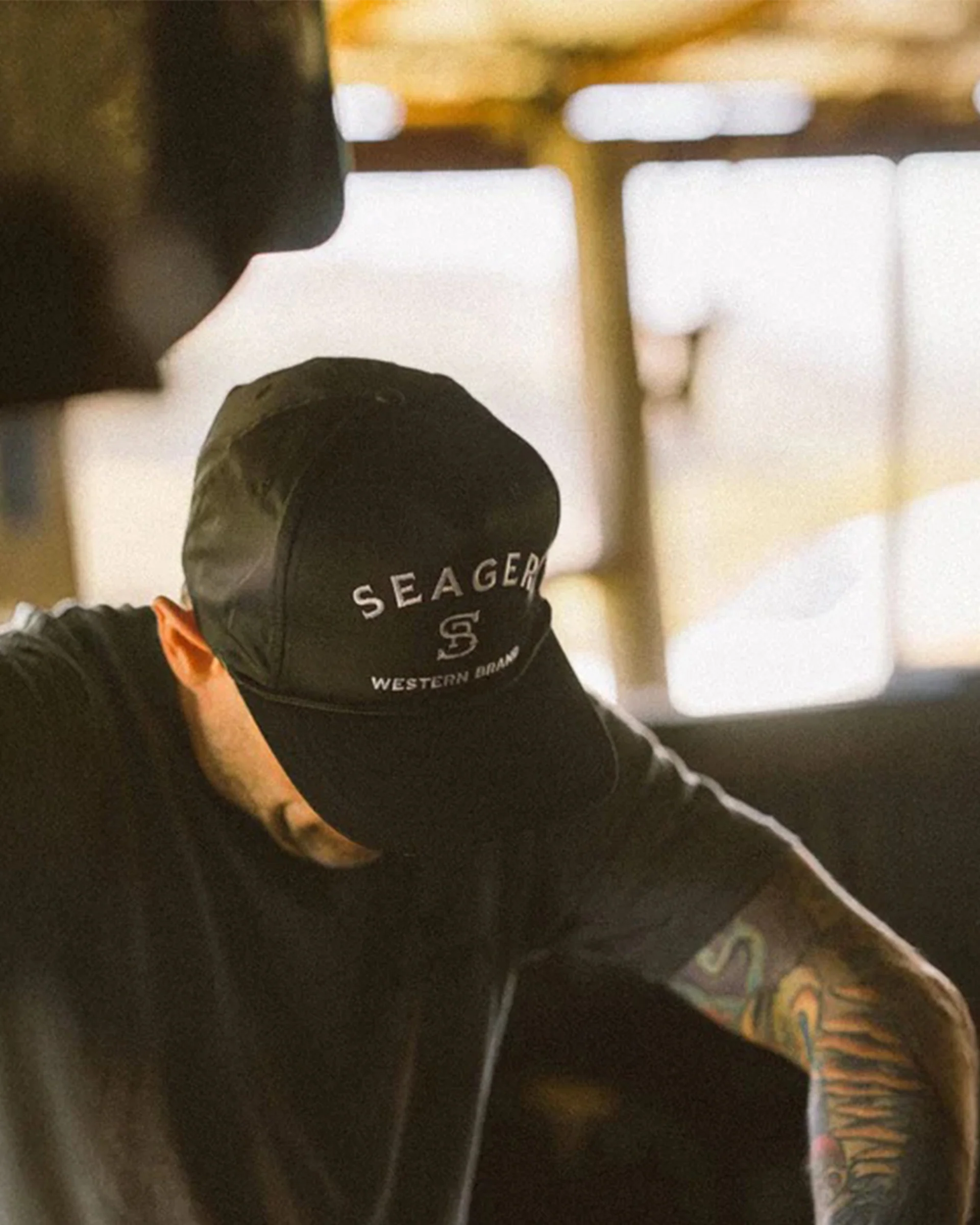 Branded Snapback Hat - Black - Image 6