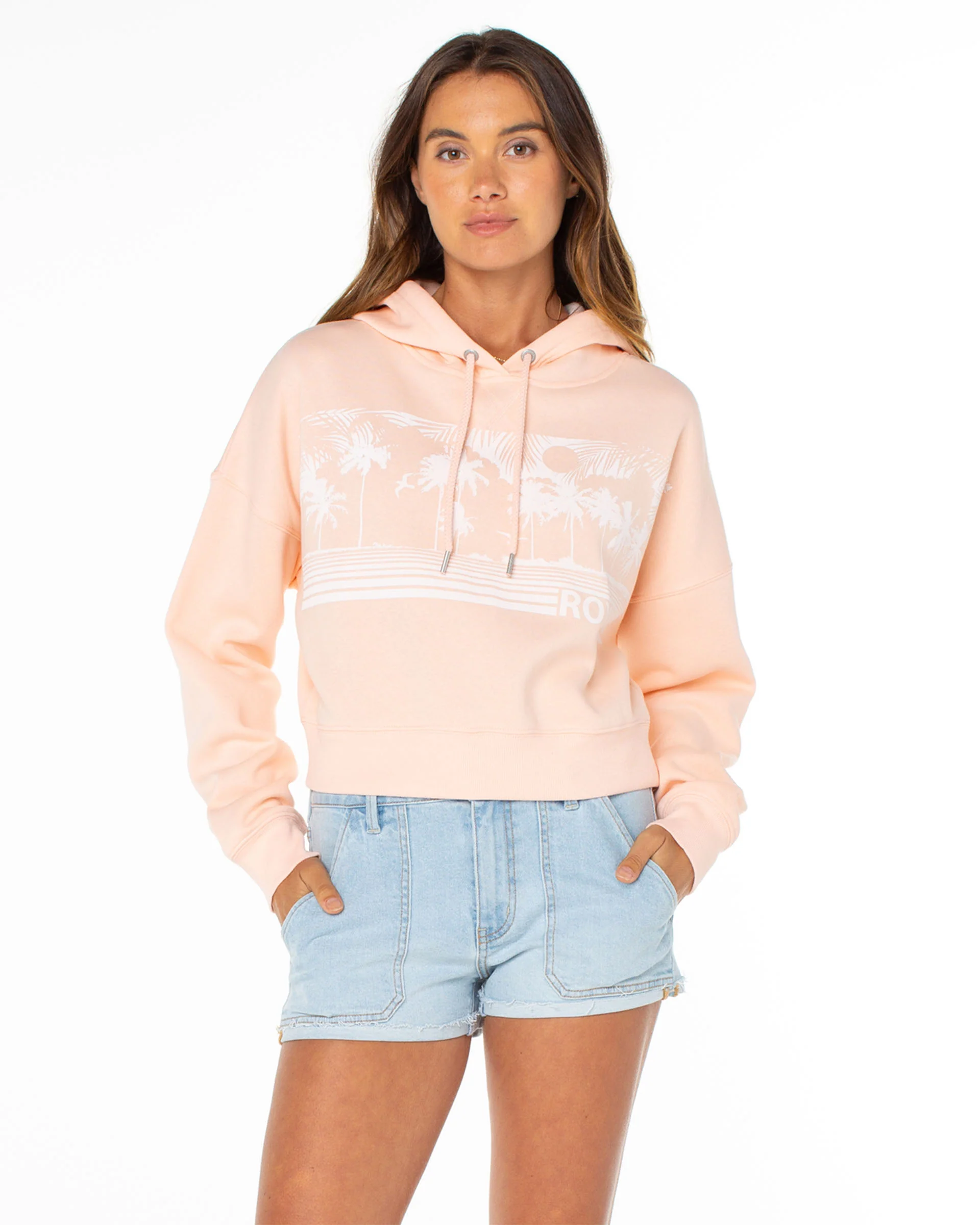 Breakwater P/O Hoodie - Tropical Peach Windy Palm
