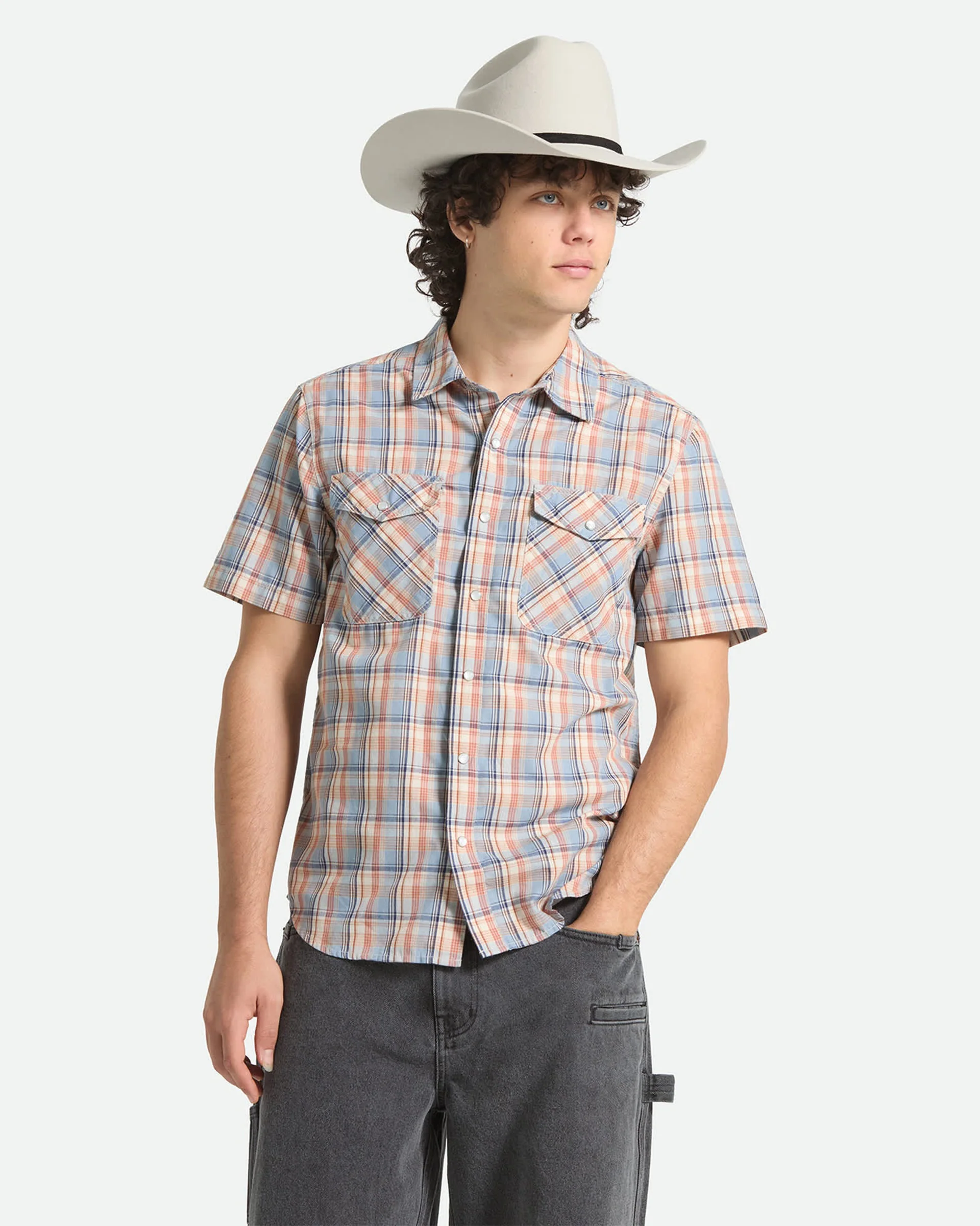 Breezy Wayne S/S Shirt - Blue Multi Plaid - Image 2