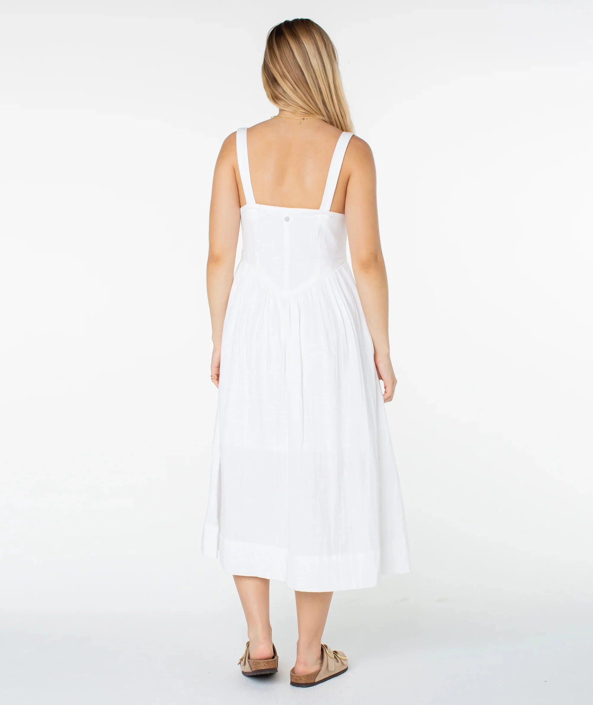 Brisa Midi Dress - Snow White Solid - Image 2