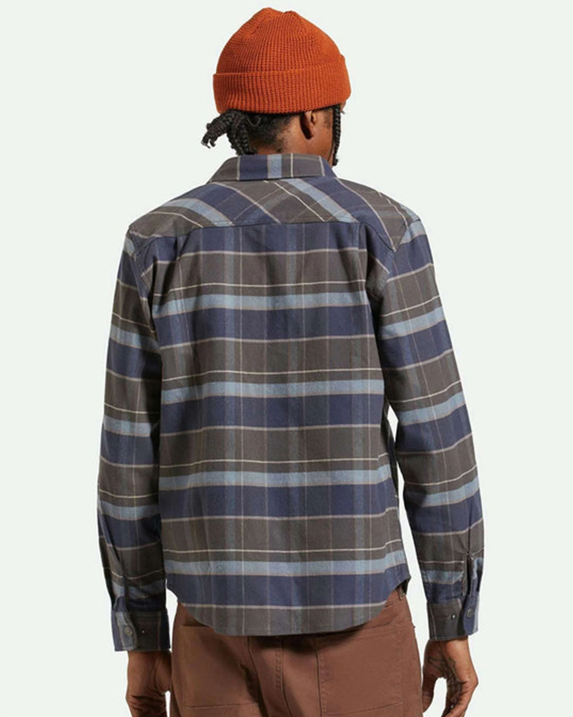 Builders Bowery Stretch Water Resistant Flannel - Washed Navy/Black/Coronet Blue - Image 4