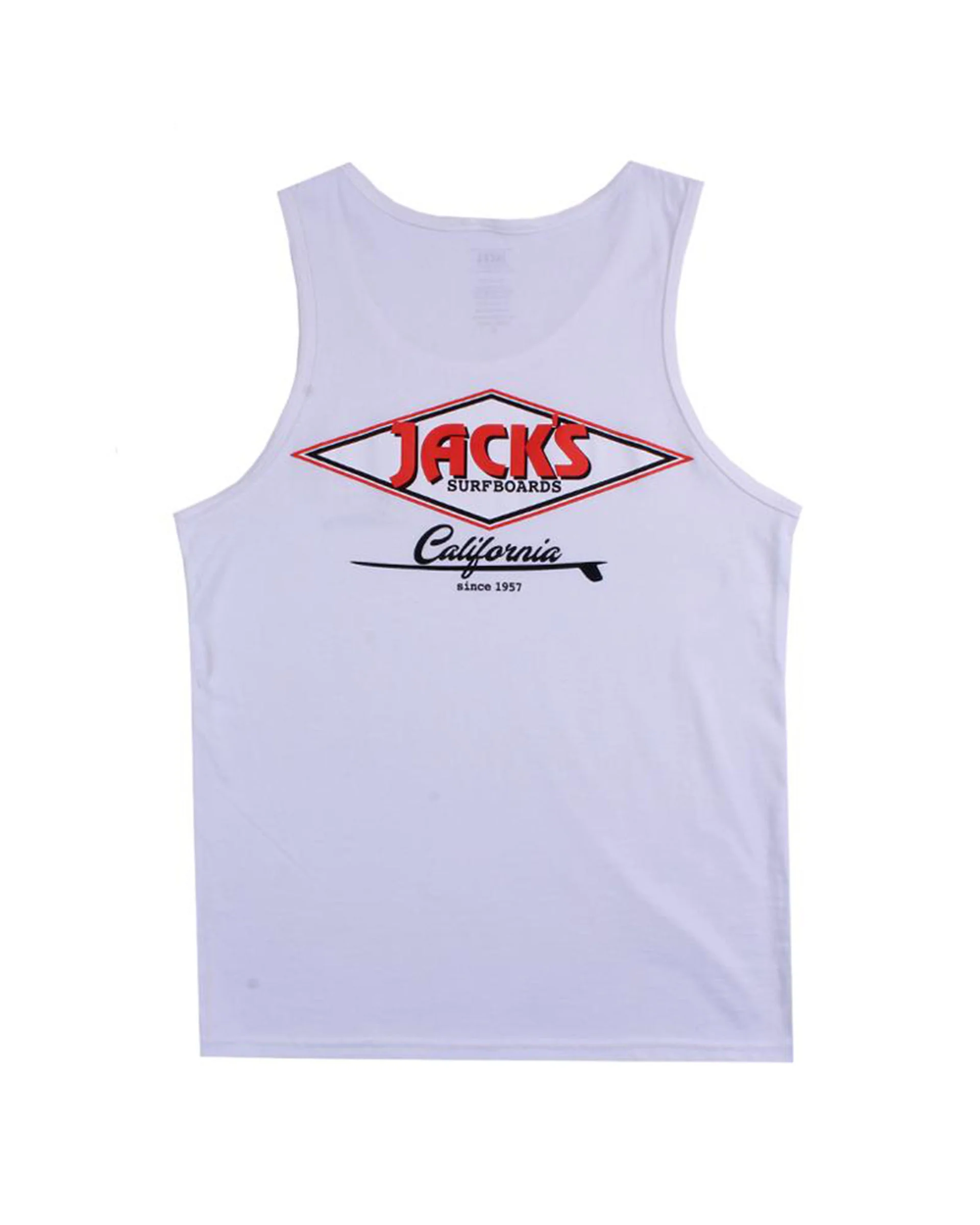 Cal Diamond Tank Top - White