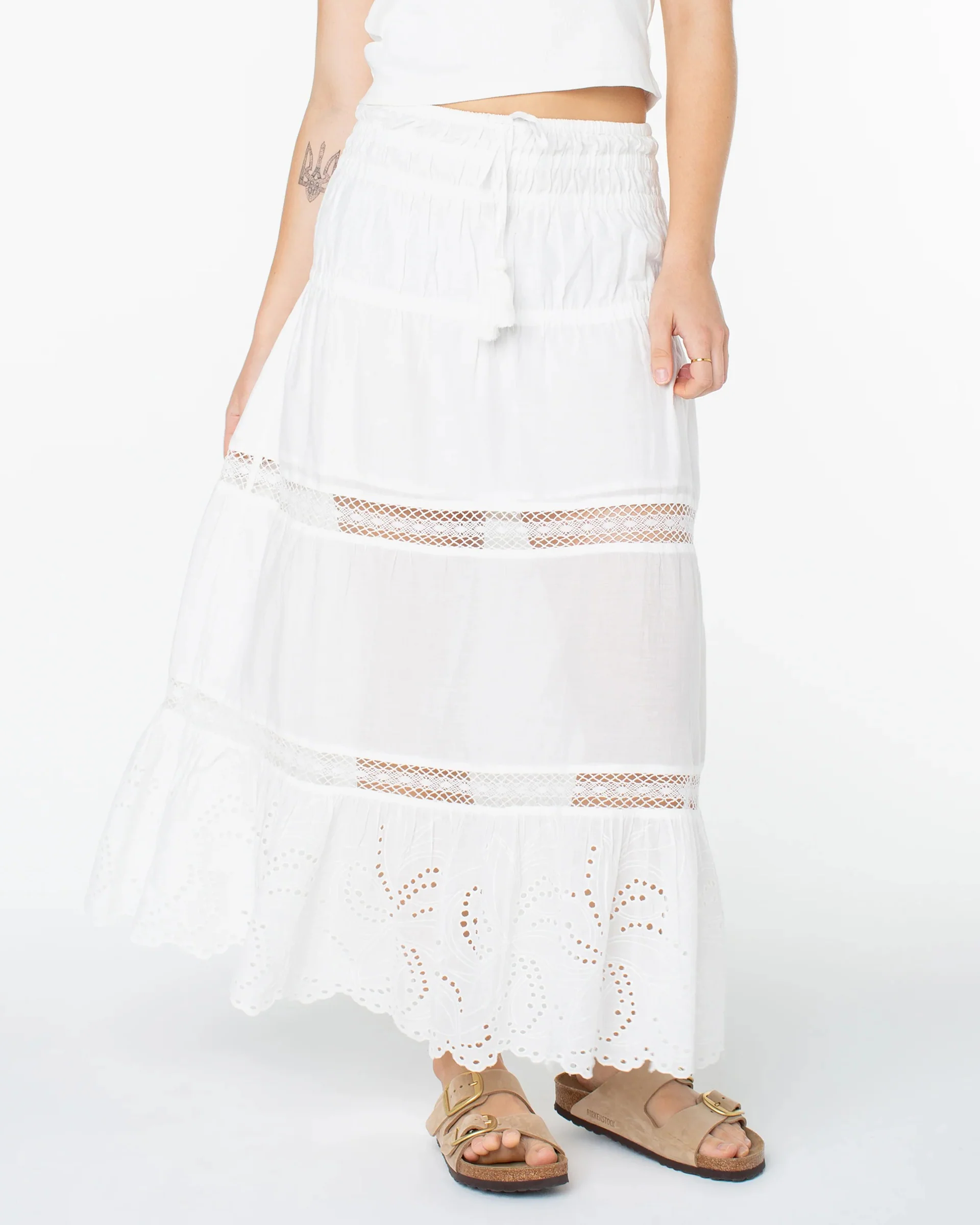Castaway Maxi Skirt - Snow White Solid
