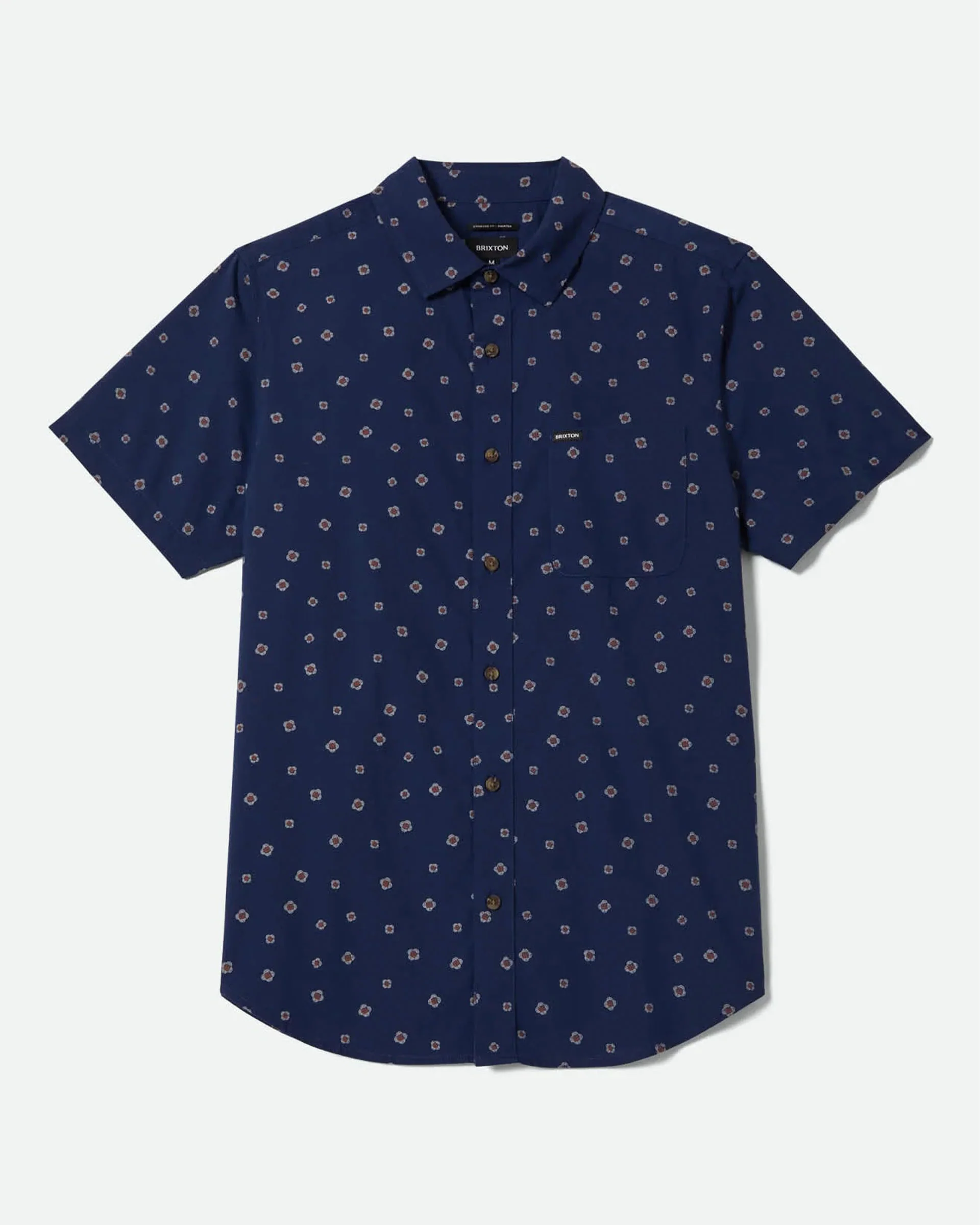 Charter Print S/S Shirt - Midnight Blue Geo